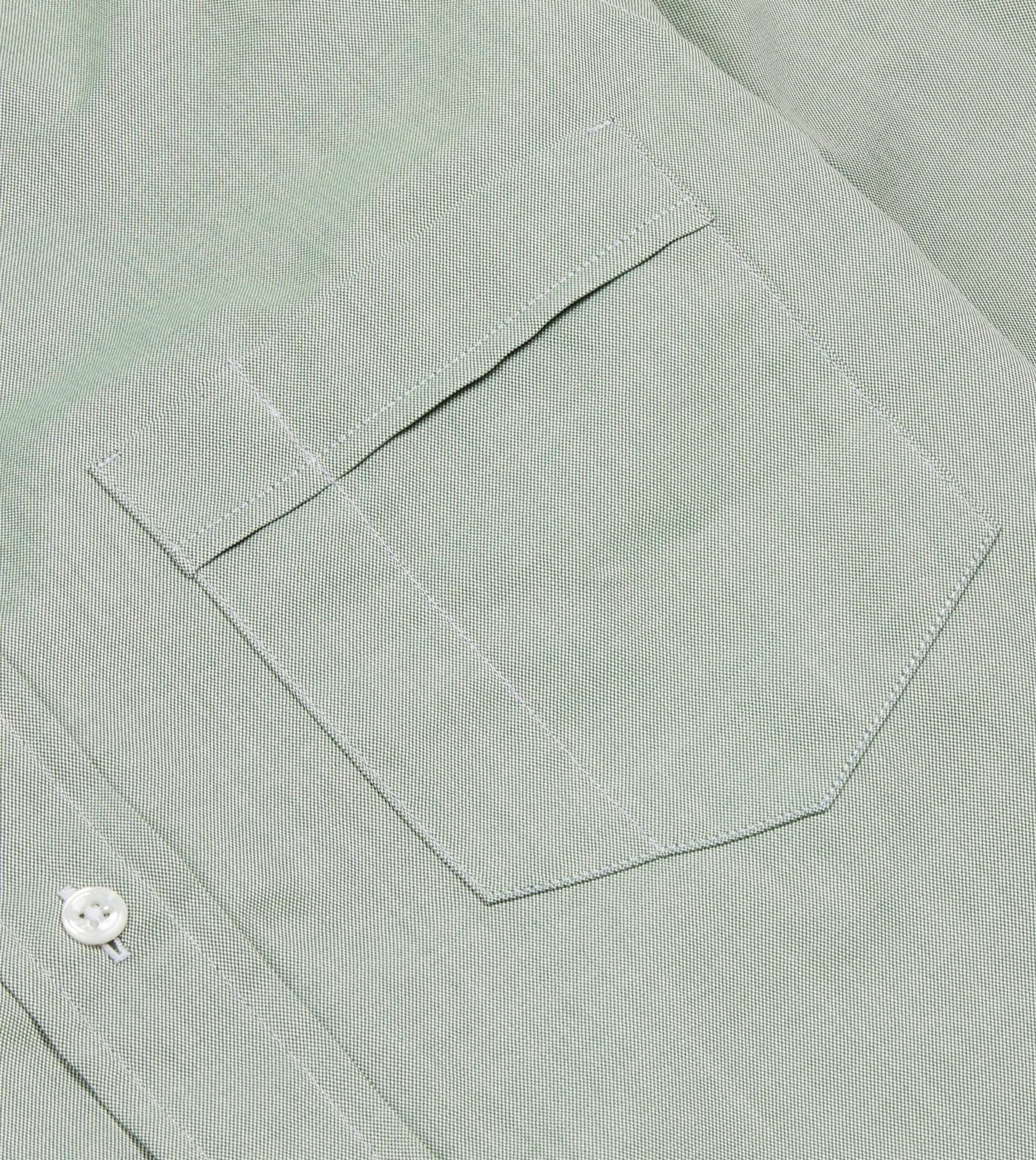 Green Pinpoint Oxford Cotton Cloth Button-Down Shirt - Image 4