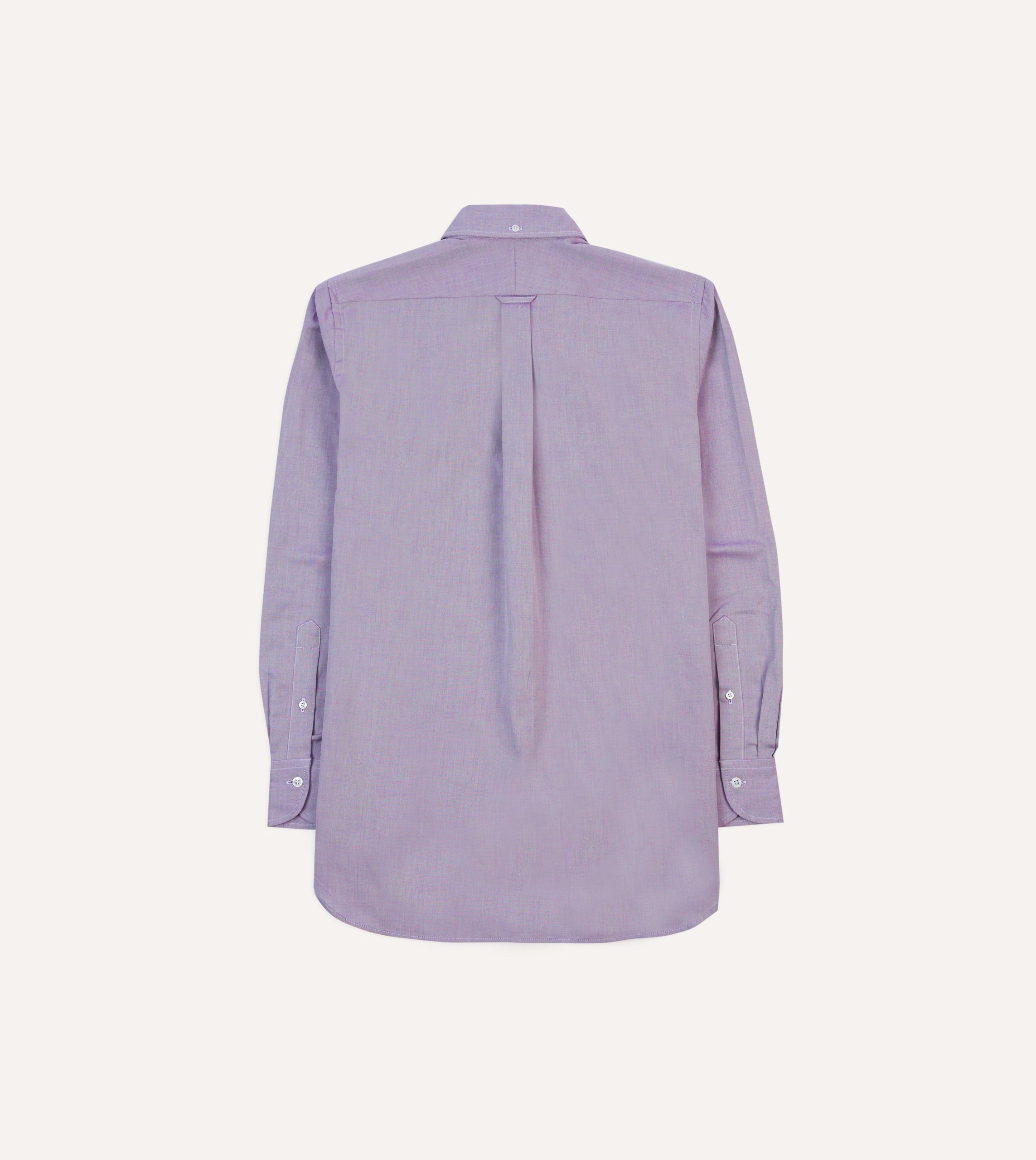 Lilac Pinpoint Oxford Cotton Cloth Button-Down Shirt - Image 6