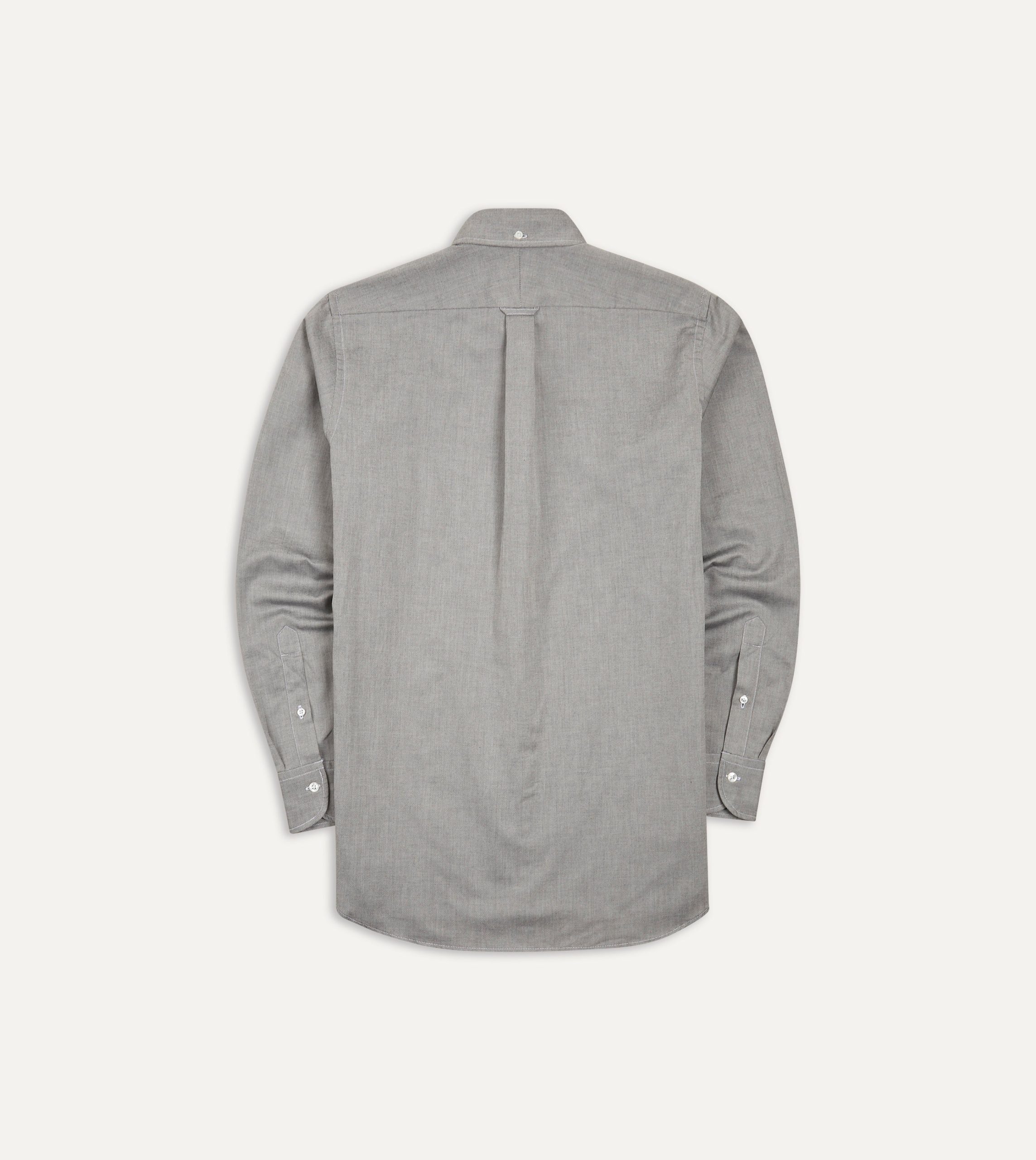 Grey Pinpoint Oxford Cotton Cloth Button-Down Shirt - Image 6