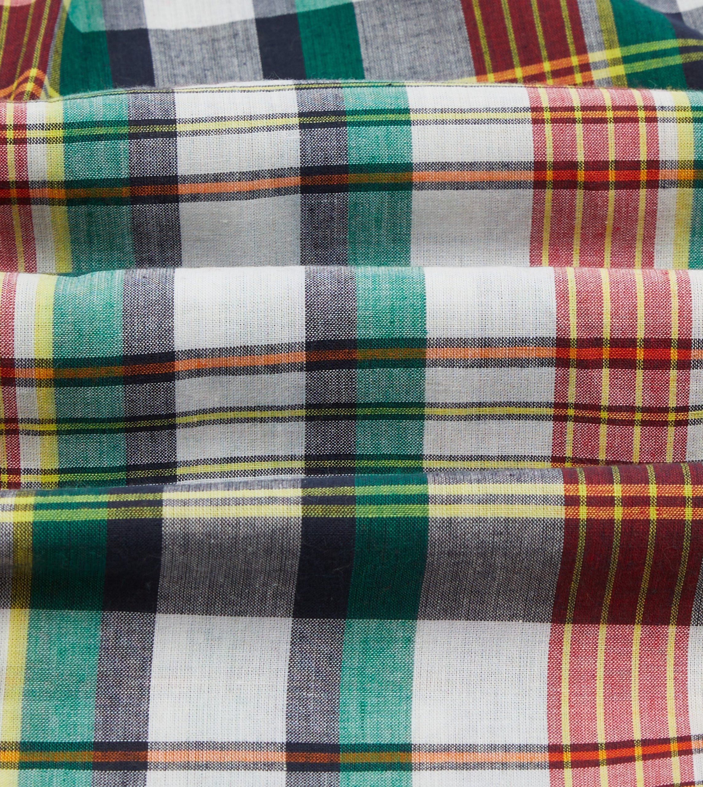 Blue and Red Madras Check Cotton Button-Down Shirt - Image 2