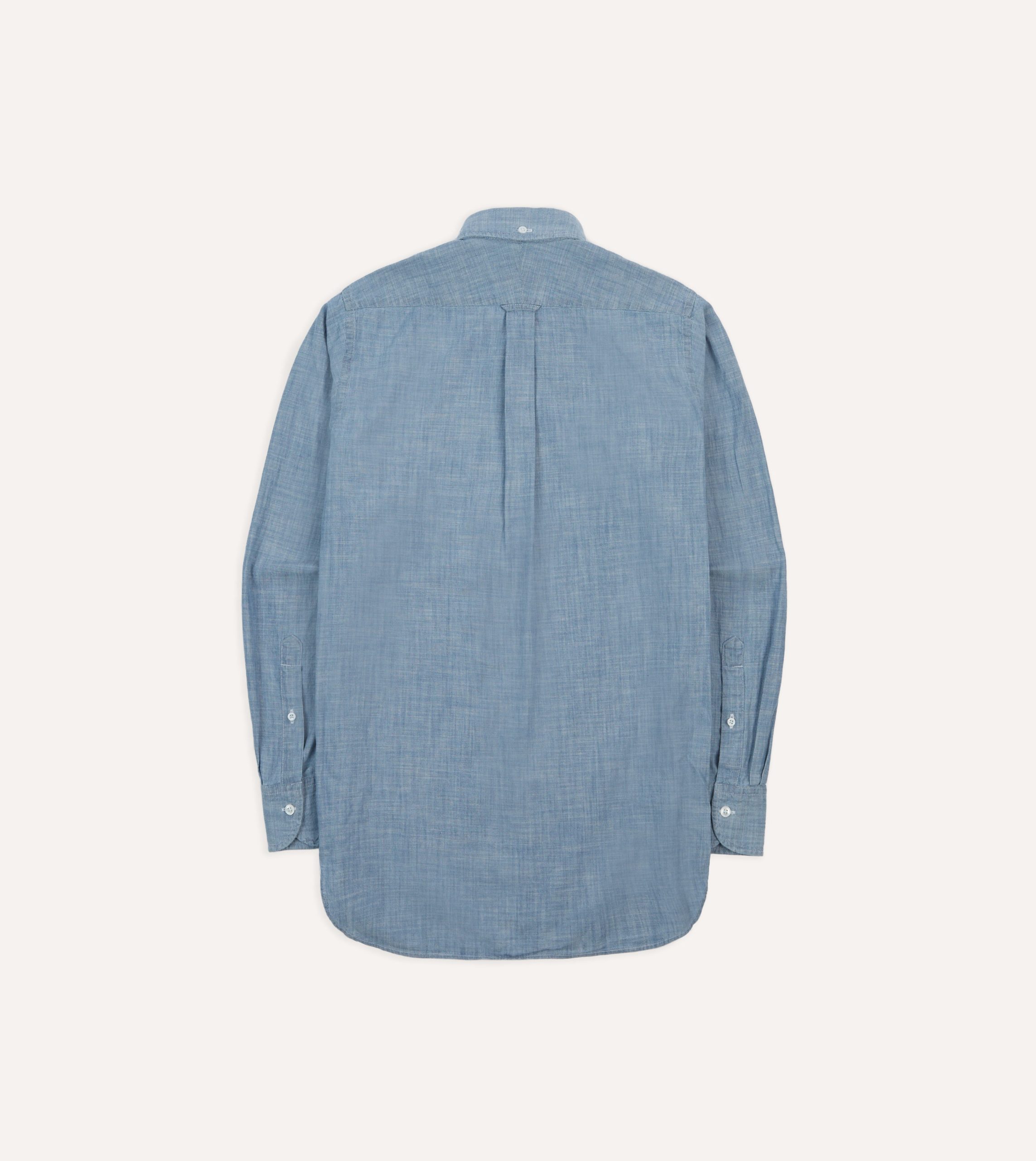 Light Blue Cotton Chambray Button-Down Shirt - Image 6