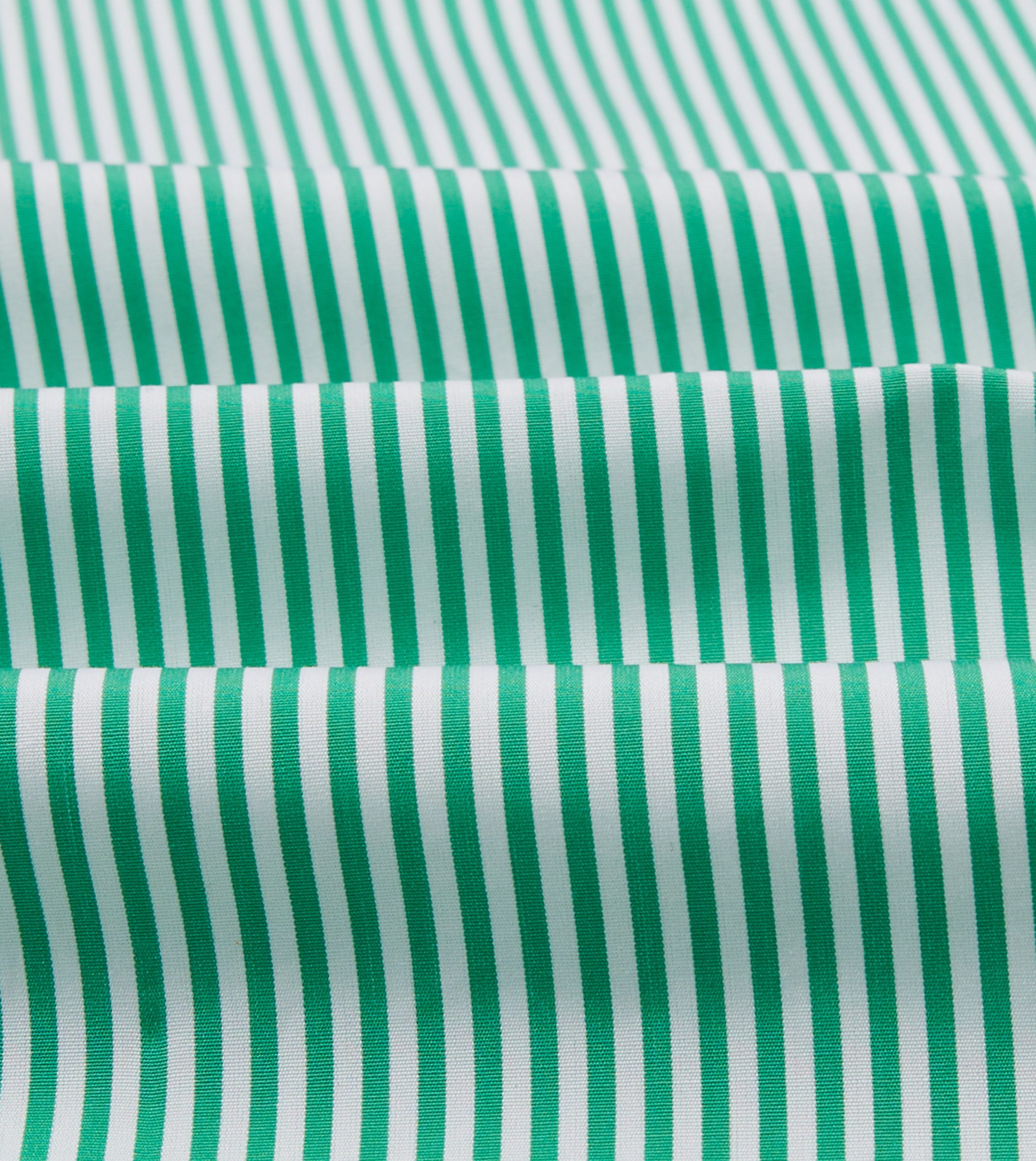 Green Narrow Stripe Cotton Poplin Button-Down Shirt - Image 2