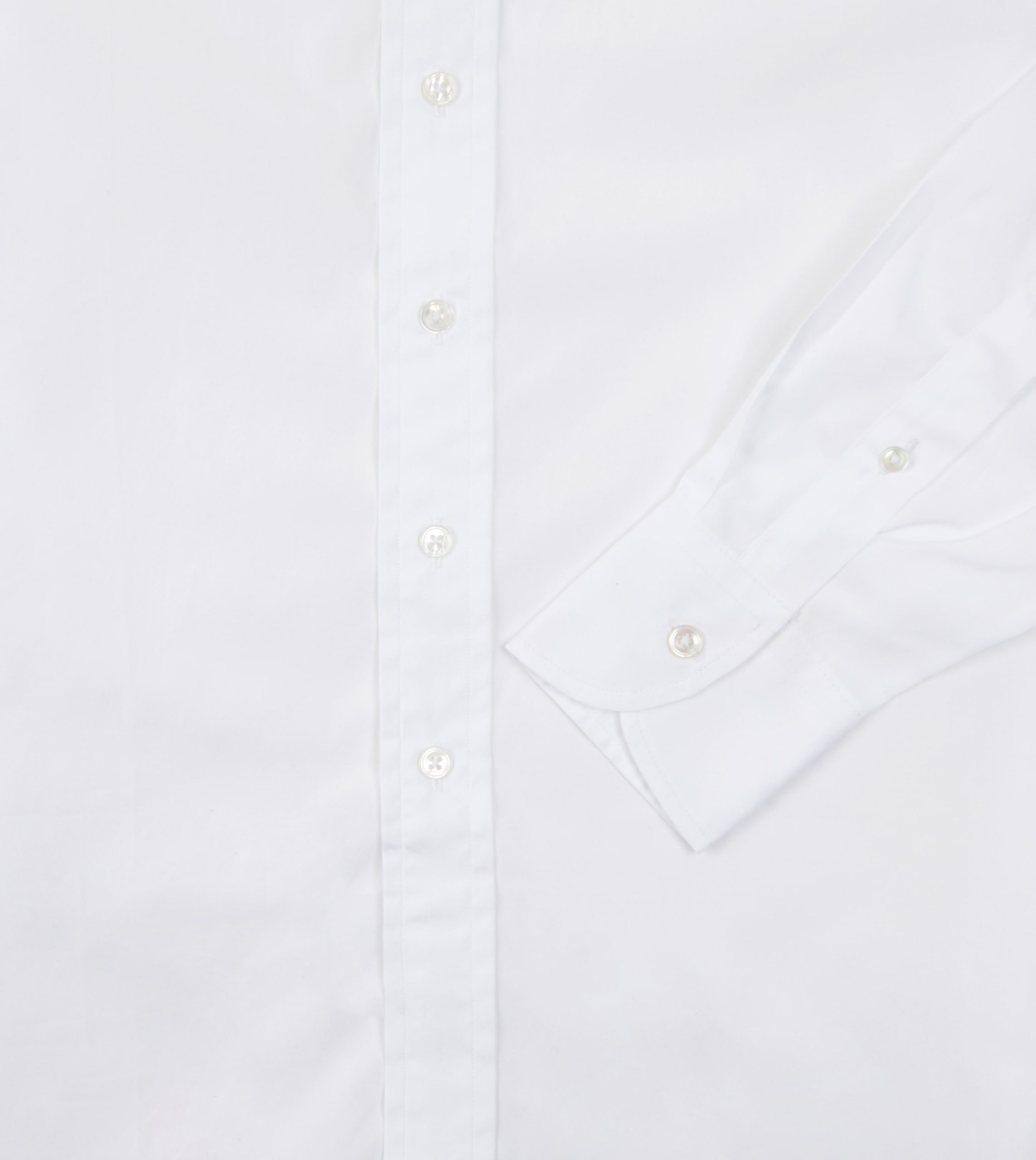 White Cotton Poplin Long Point Collar Shirt - Image 5