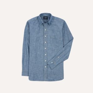 Blue Chambray Long Point Collar Shirt