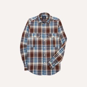 Blue Check Heavy Cotton Two-Pocket Work Shirt