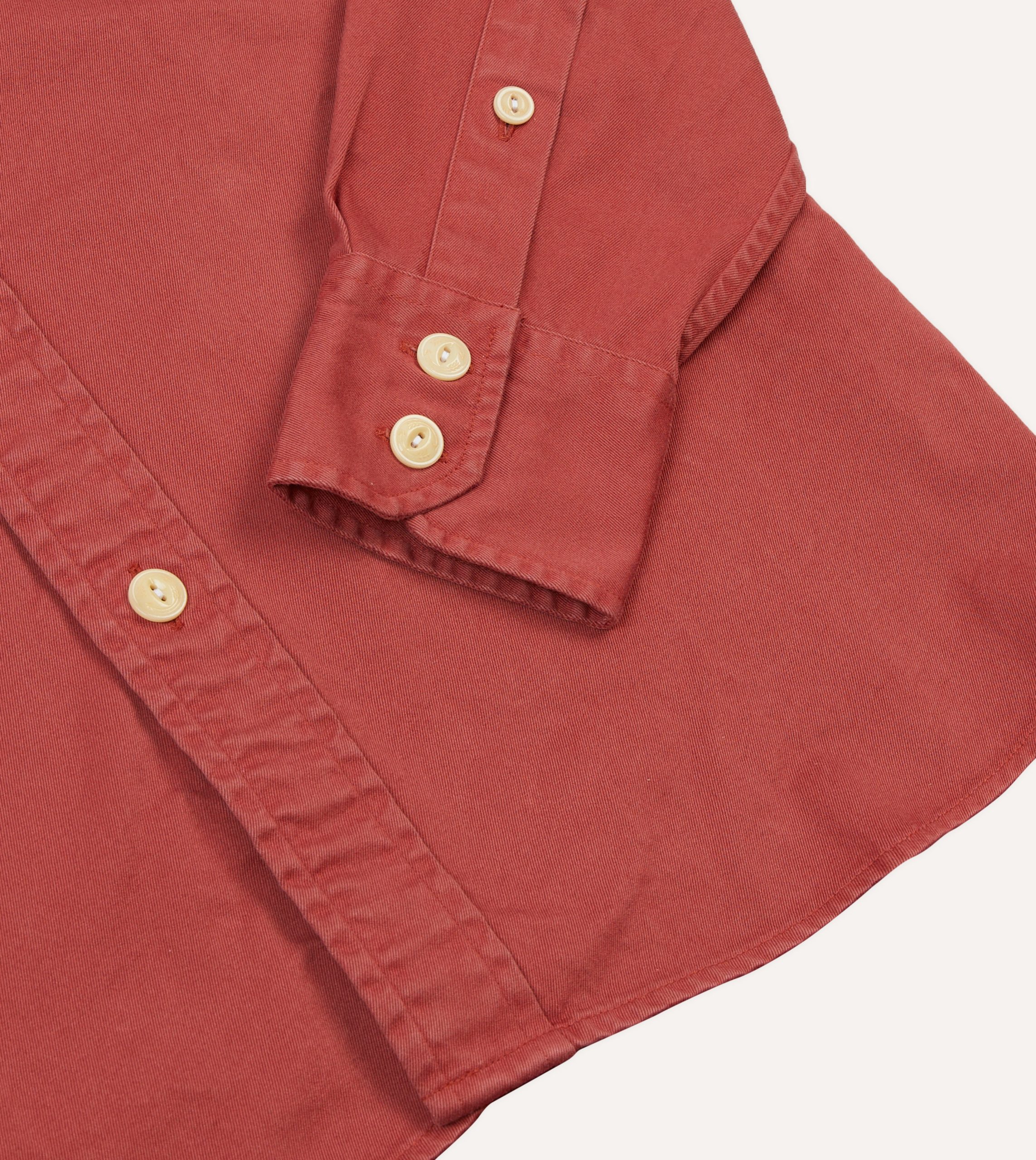 Red Cotton Long Point Collar Work Shirt - Image 5