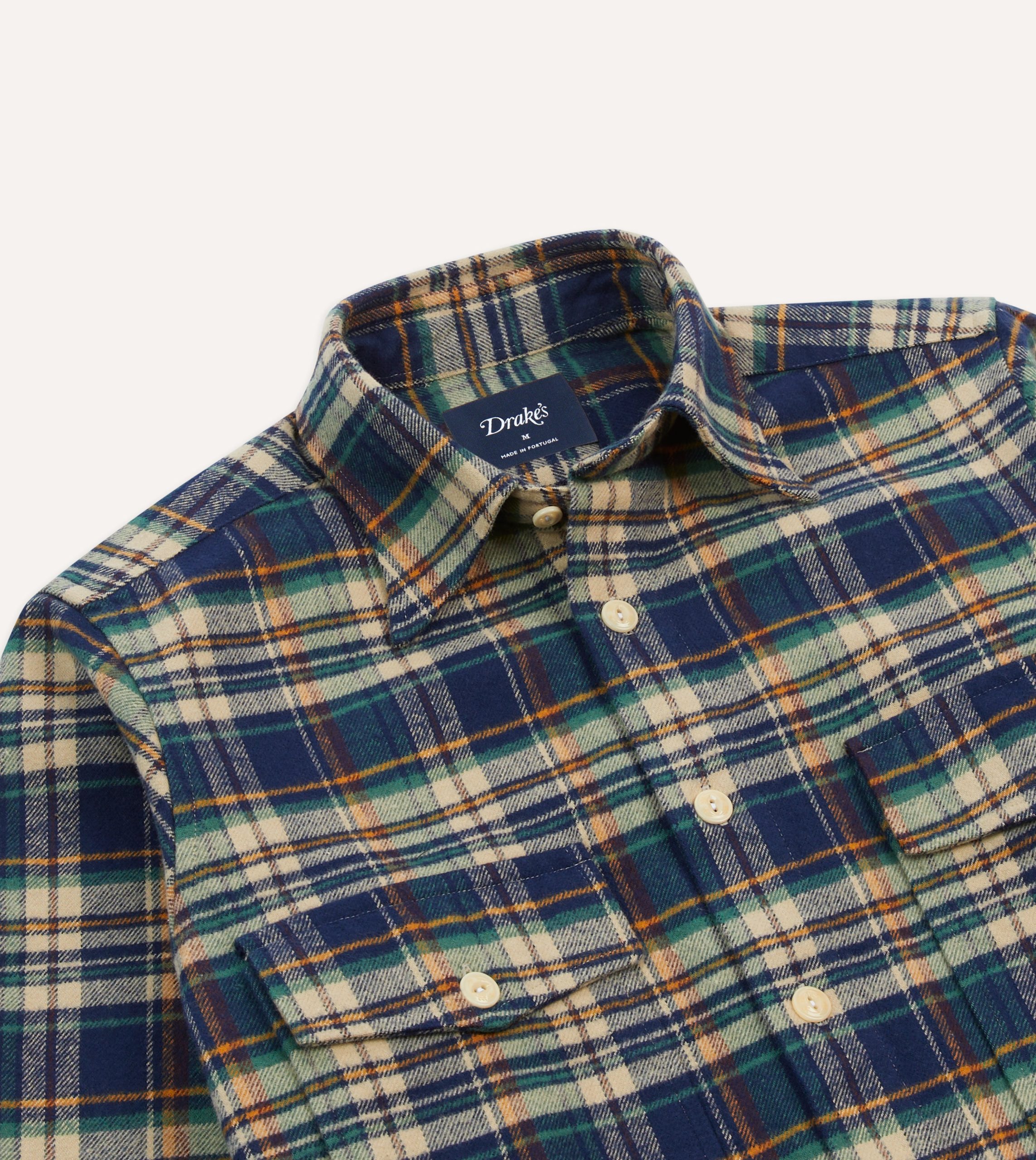 Indigo Check Cotton Two-Pocket Work Shirt - Image 3