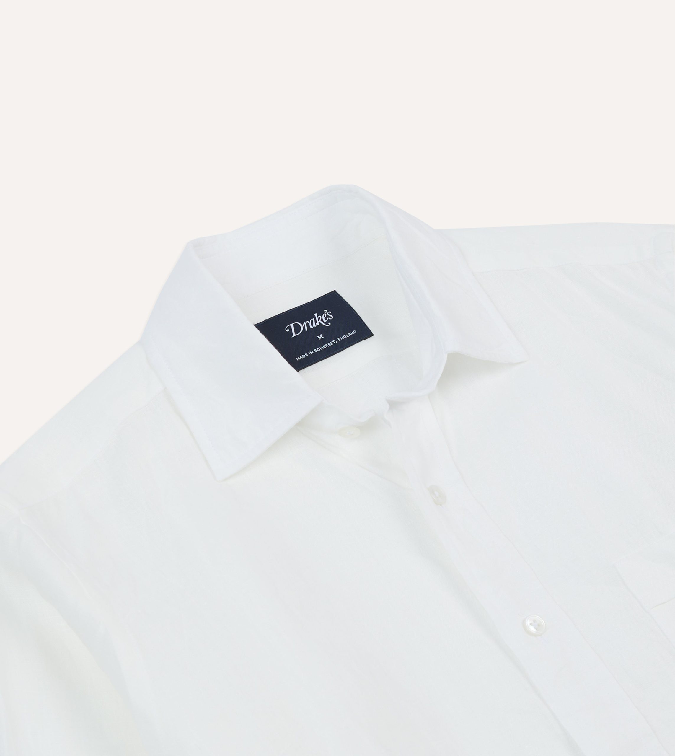 Ecru Linen Spread Collar Shirt - Image 3