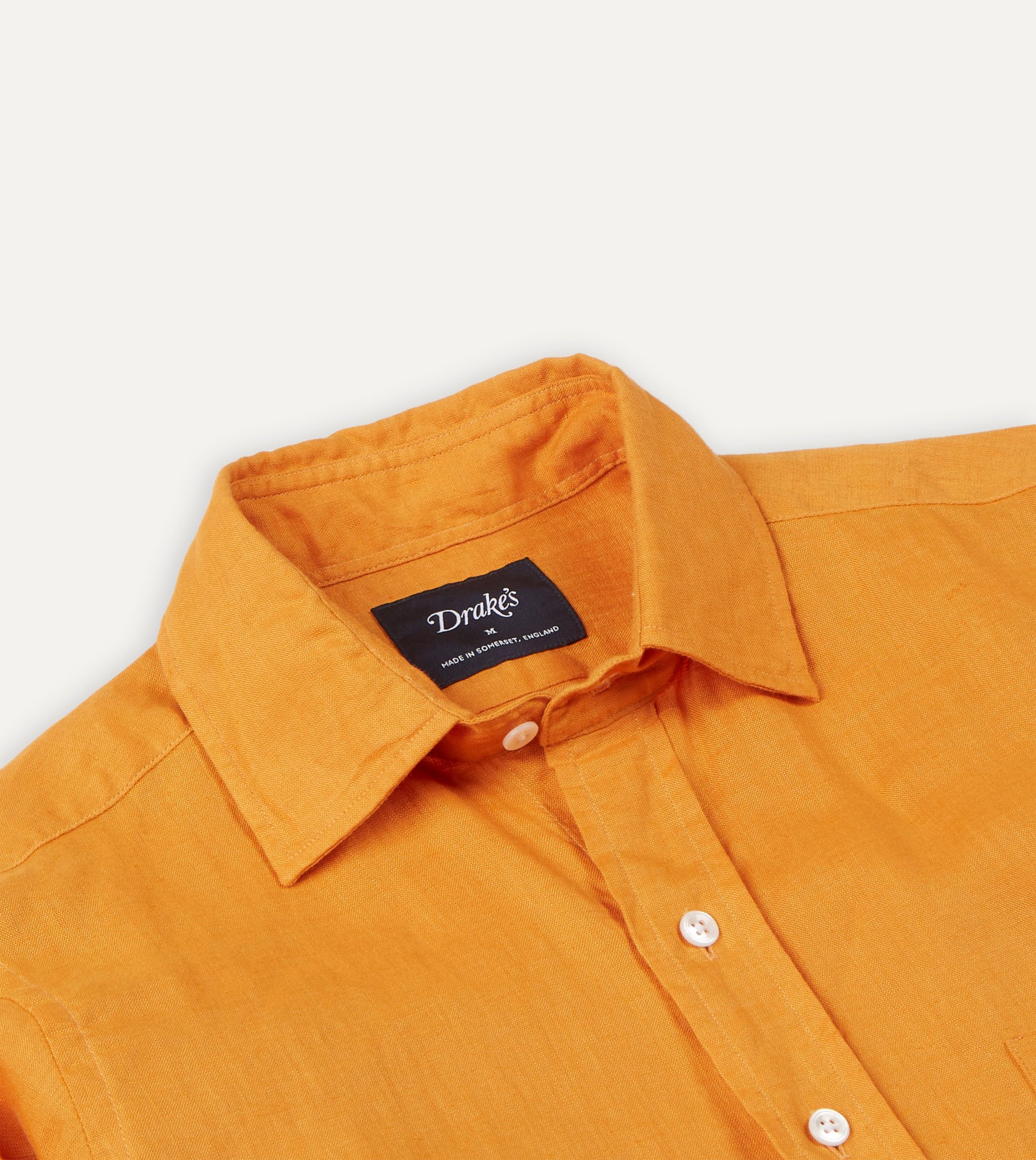 Yellow Linen Spread Collar Shirt - Image 3