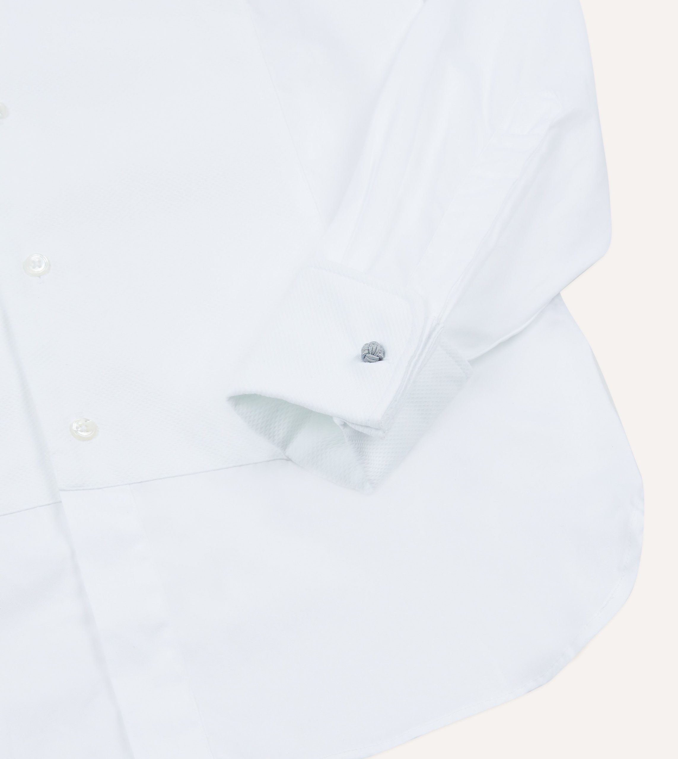 White Cotton Bib Front Dinner Shirt - Image 4