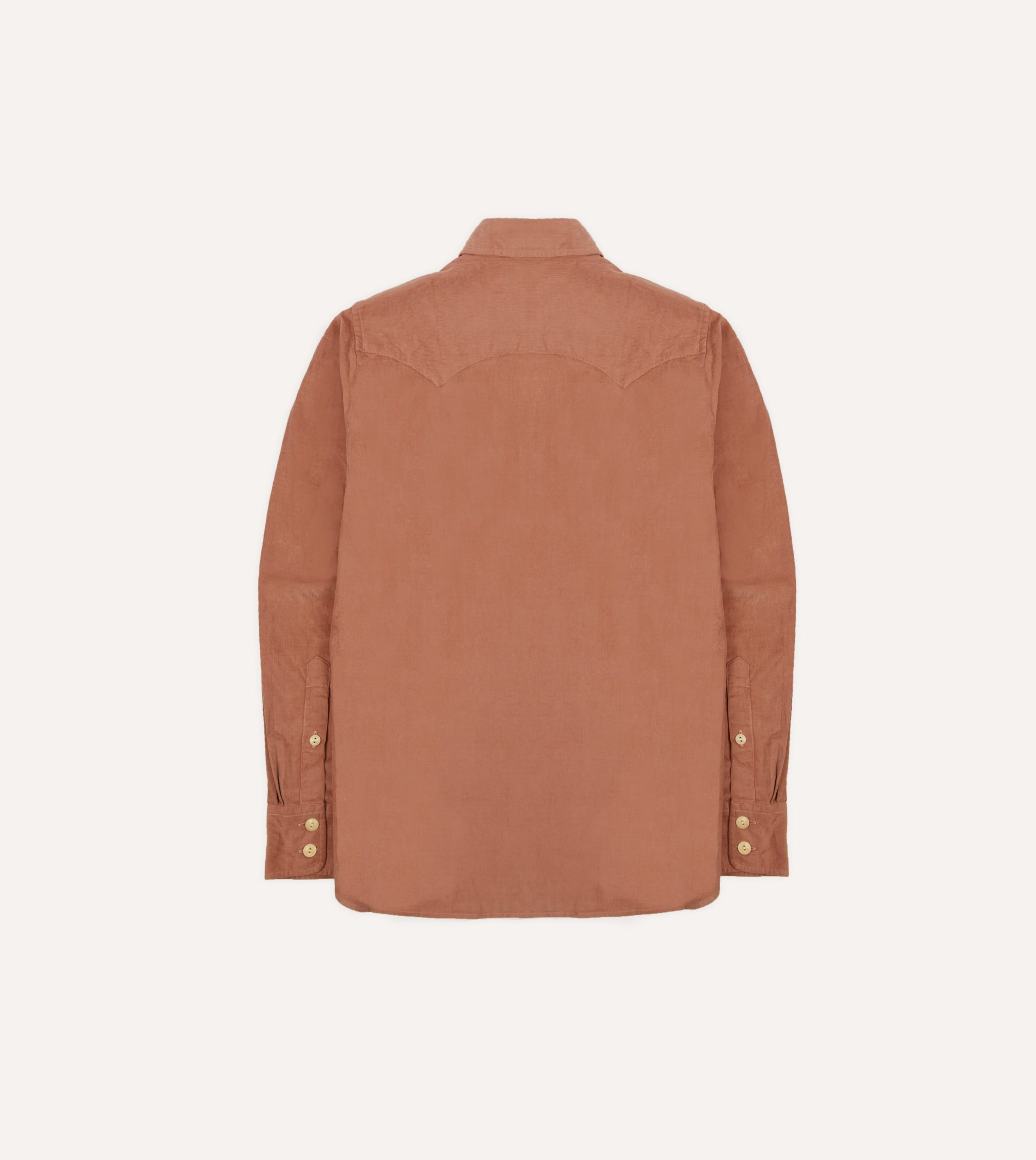 Washed Red Corduroy Two-Pocket Western Shirt - Image 6