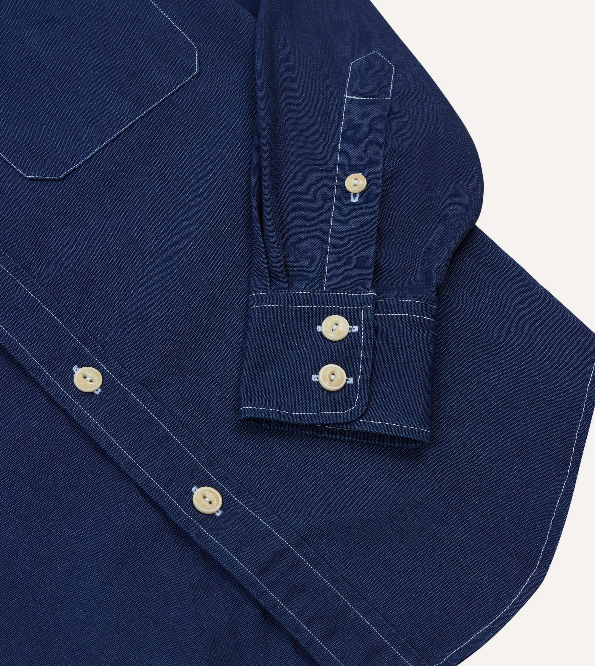 Indigo Canvas Two-Pocket Western Shirt - Image 5