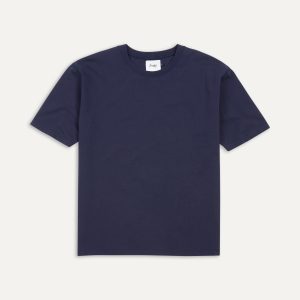 Navy Cotton Crew Neck Hiking T-Shirt