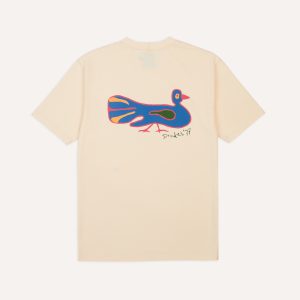 Antique White Peacock Print Short-Sleeve Hiking T-Shirt