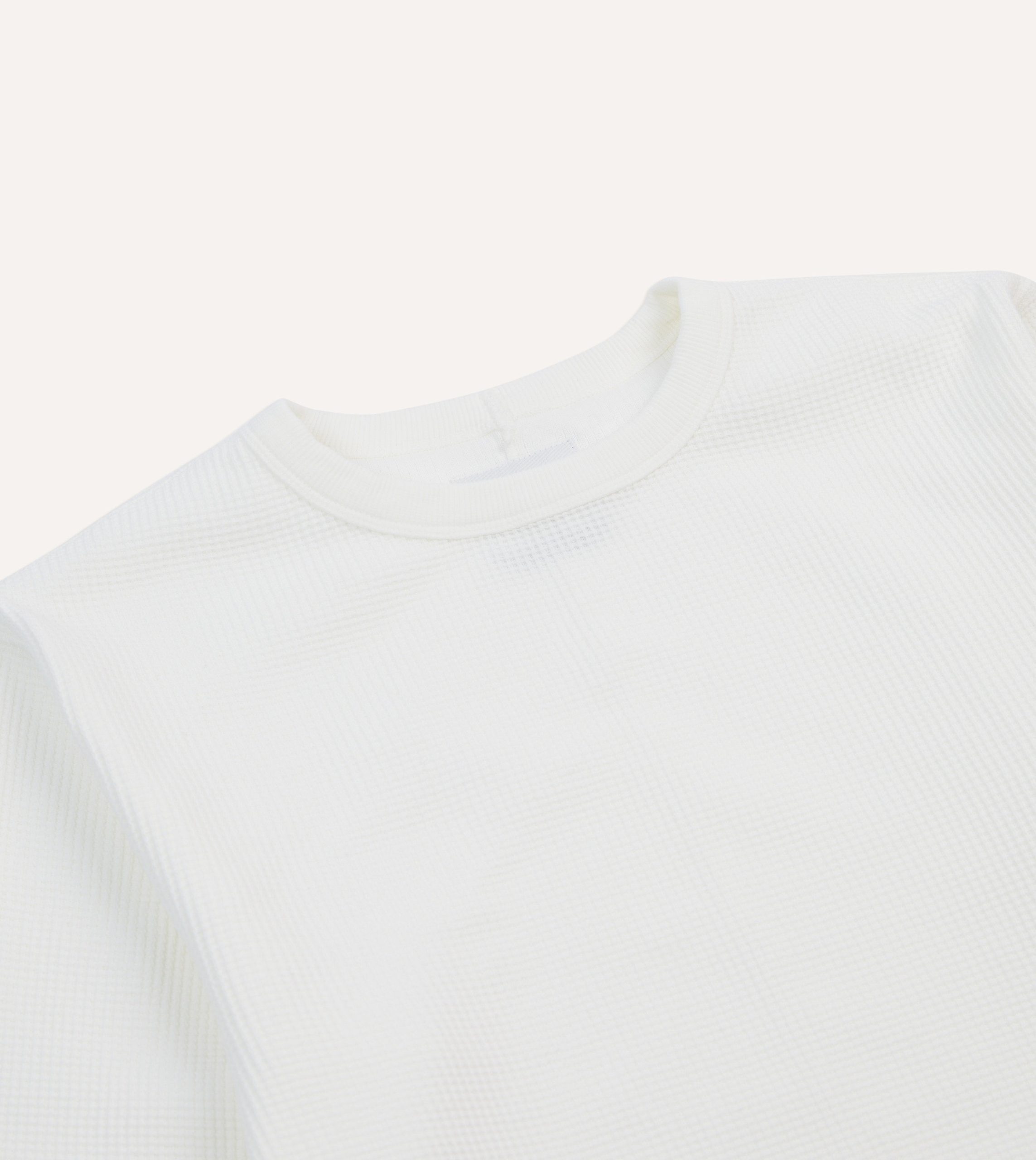 White Waffle Knit Long-Sleeve Hiking T-Shirt - Image 3