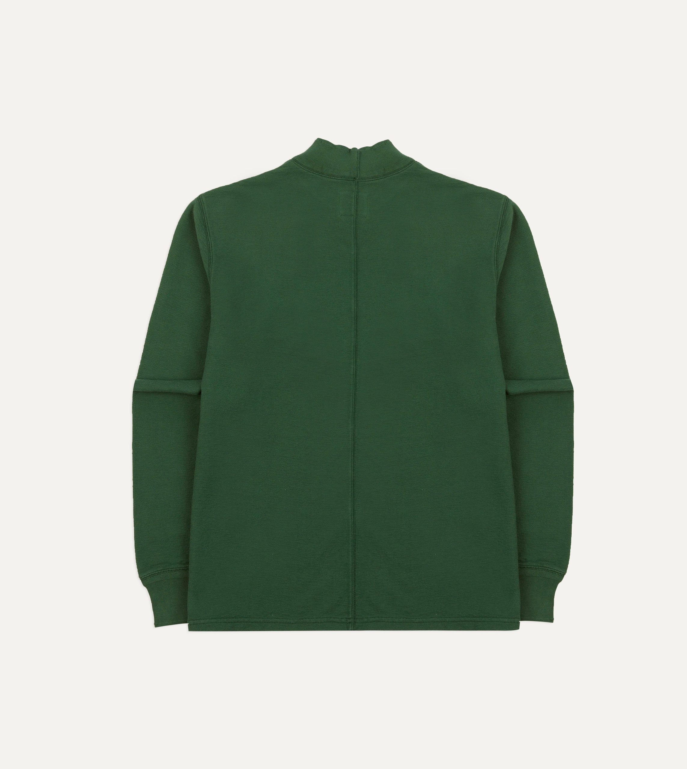 Green Cotton Long-Sleeve Mock Neck Hiking T-Shirt - Image 5