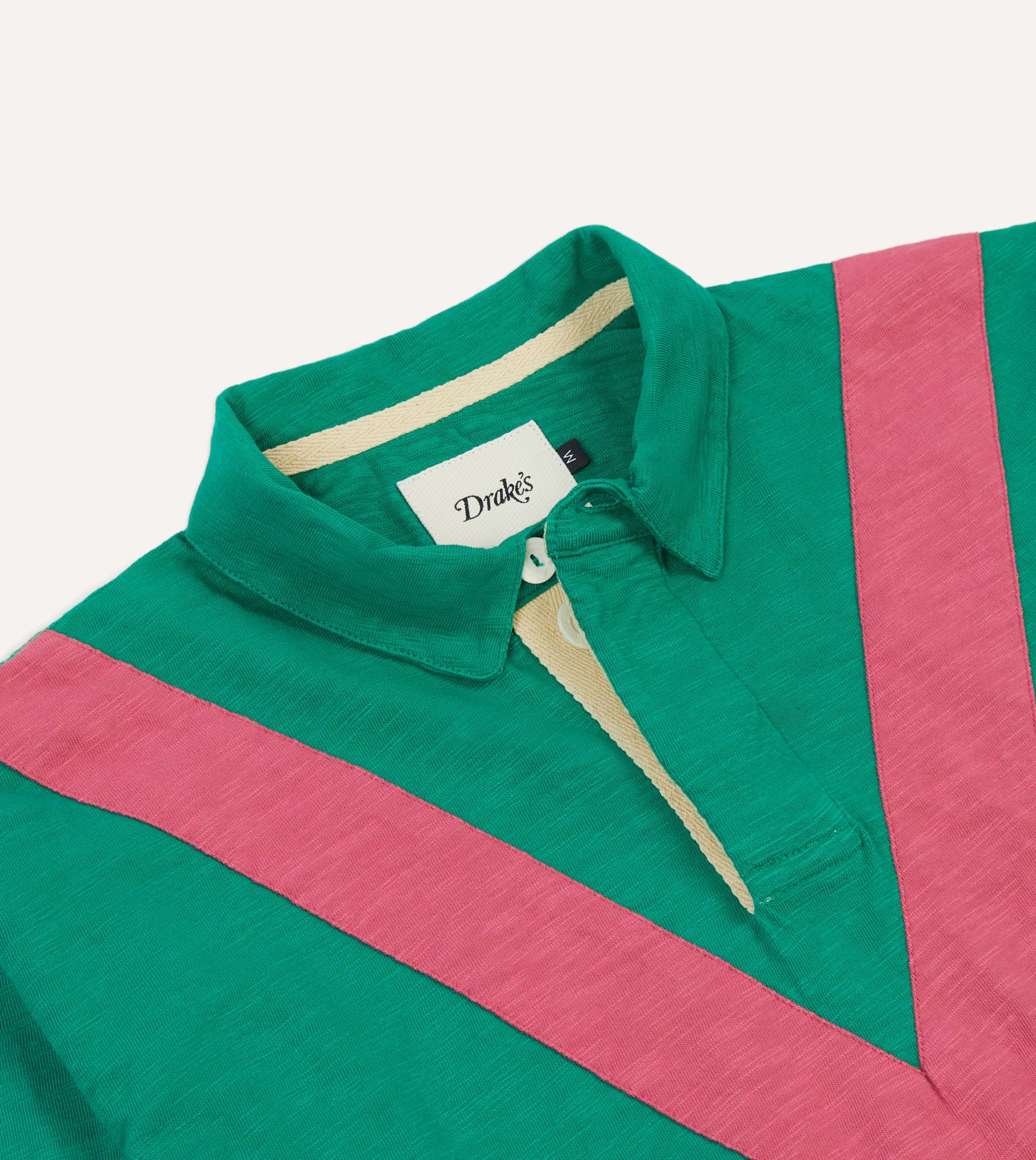 Green and Pink Chevron Flamé Cotton Rugby Shirt - Image 3