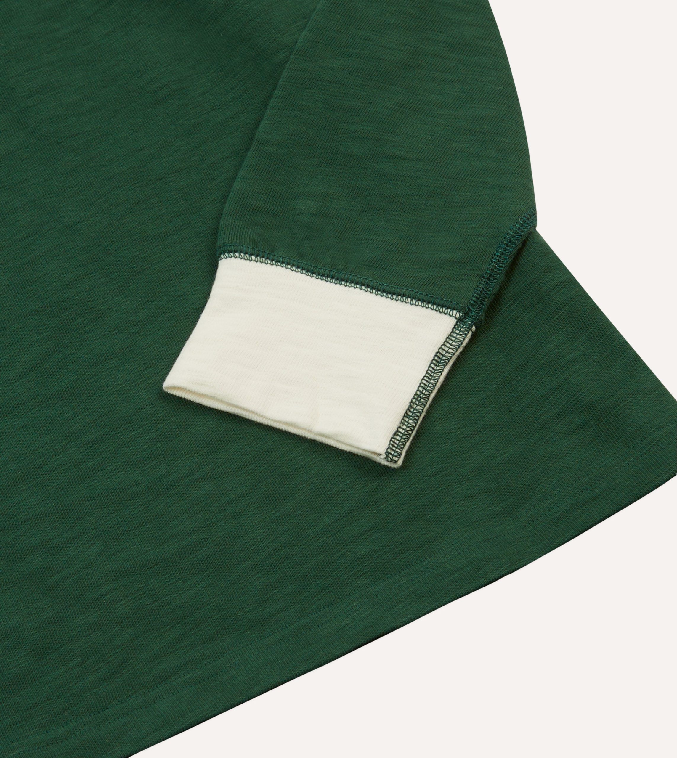 Green and Ecru Chevron Flam?? Cotton Rugby Shirt - Image 5