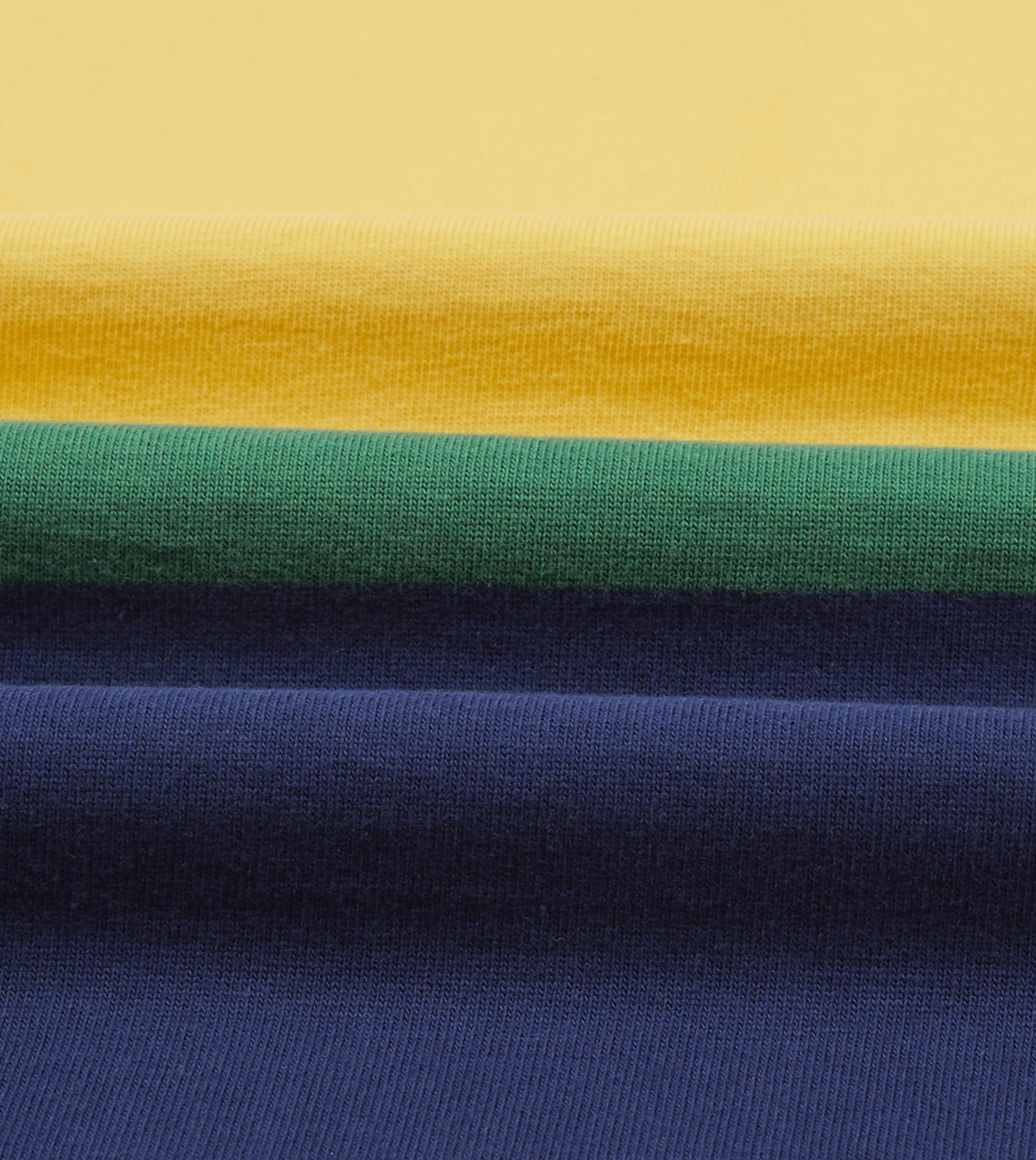 Pink. Green. Yellow and Navy Multi Stripe Cotton Rugby Shirt - Image 2