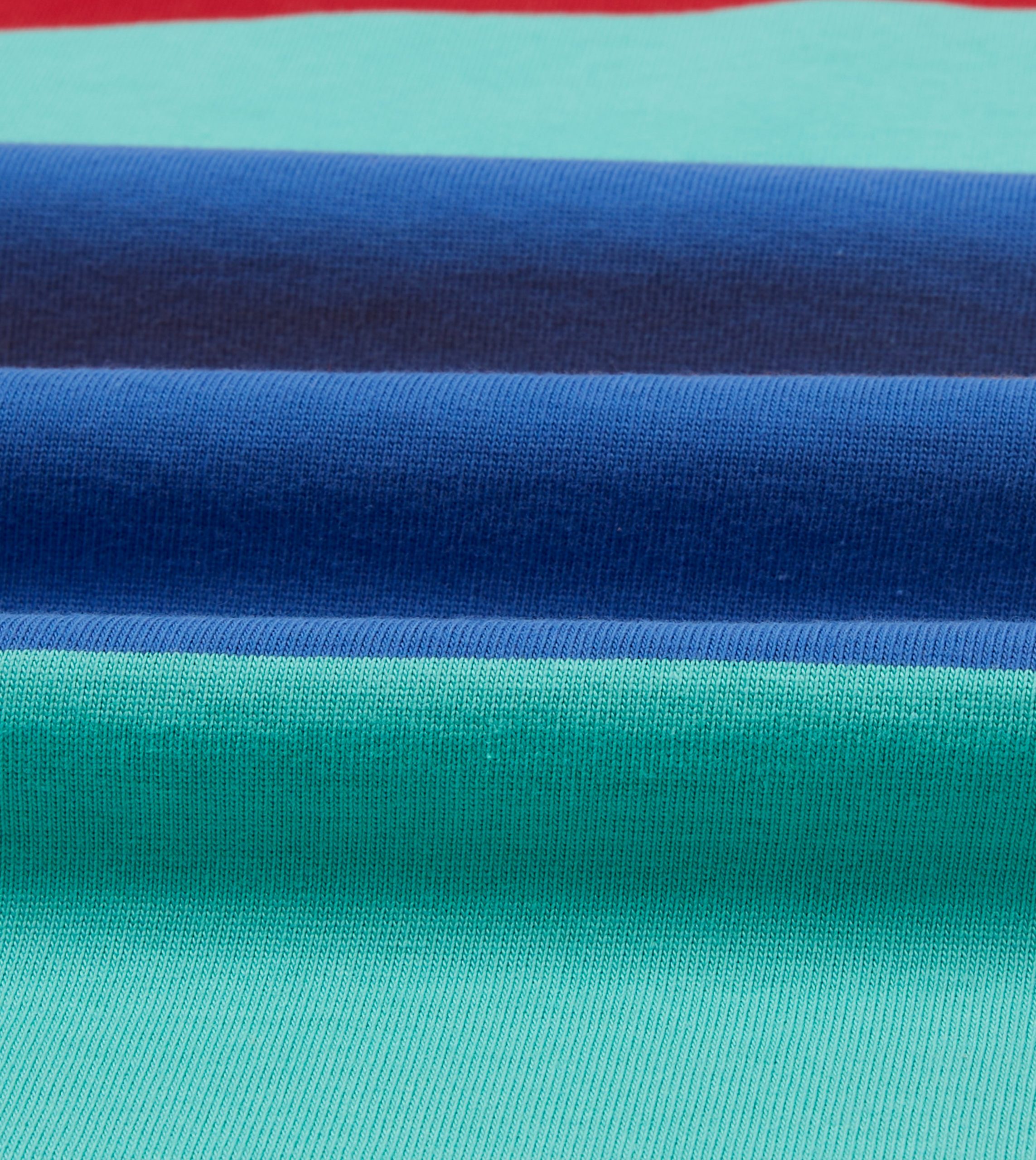 Turquoise. Yellow. Blue and Red Multi Stripe Cotton Rugby Shirt - Image 2