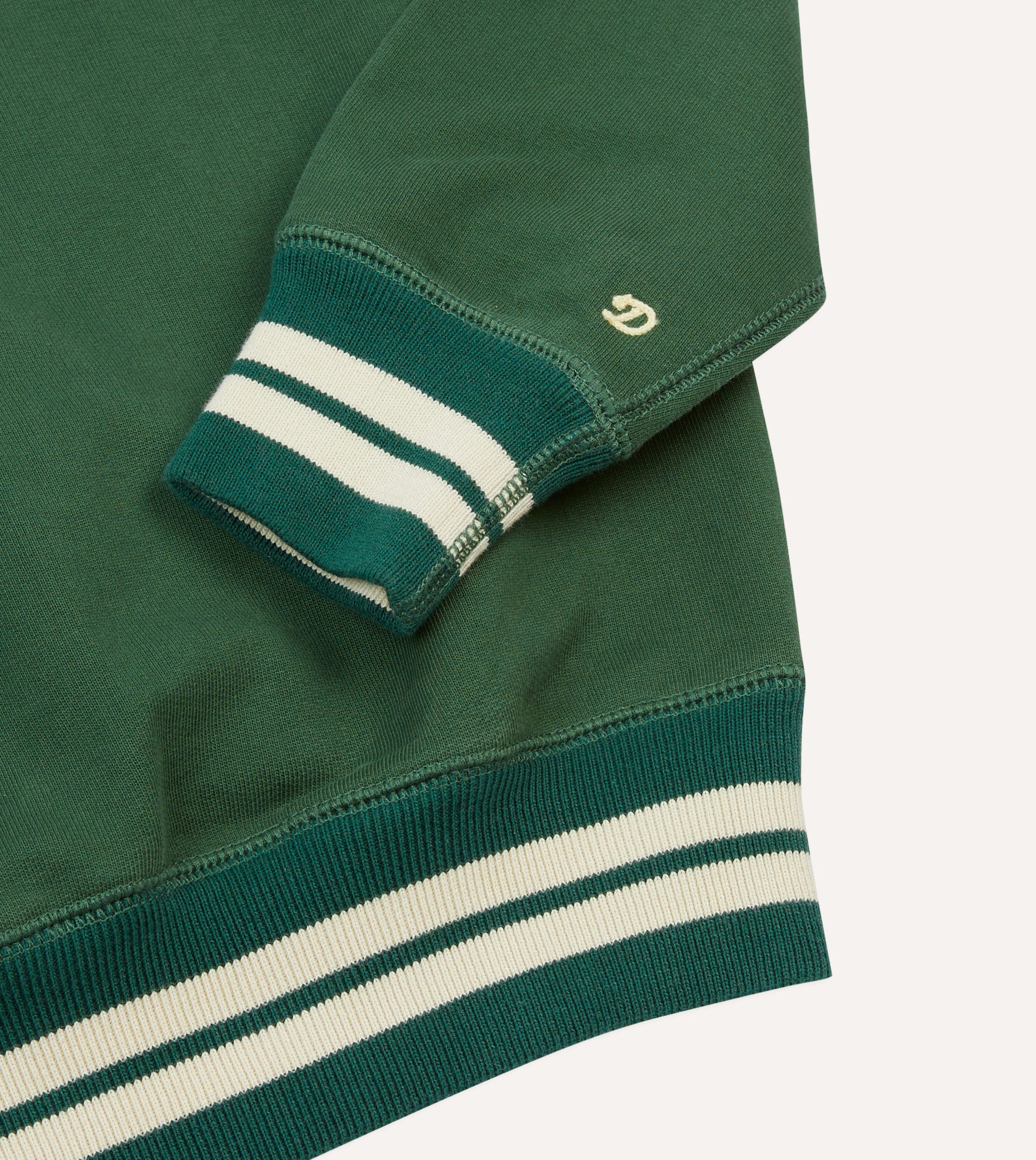 Green Striped Rib Cotton Jersey Sweatshirt - Image 4