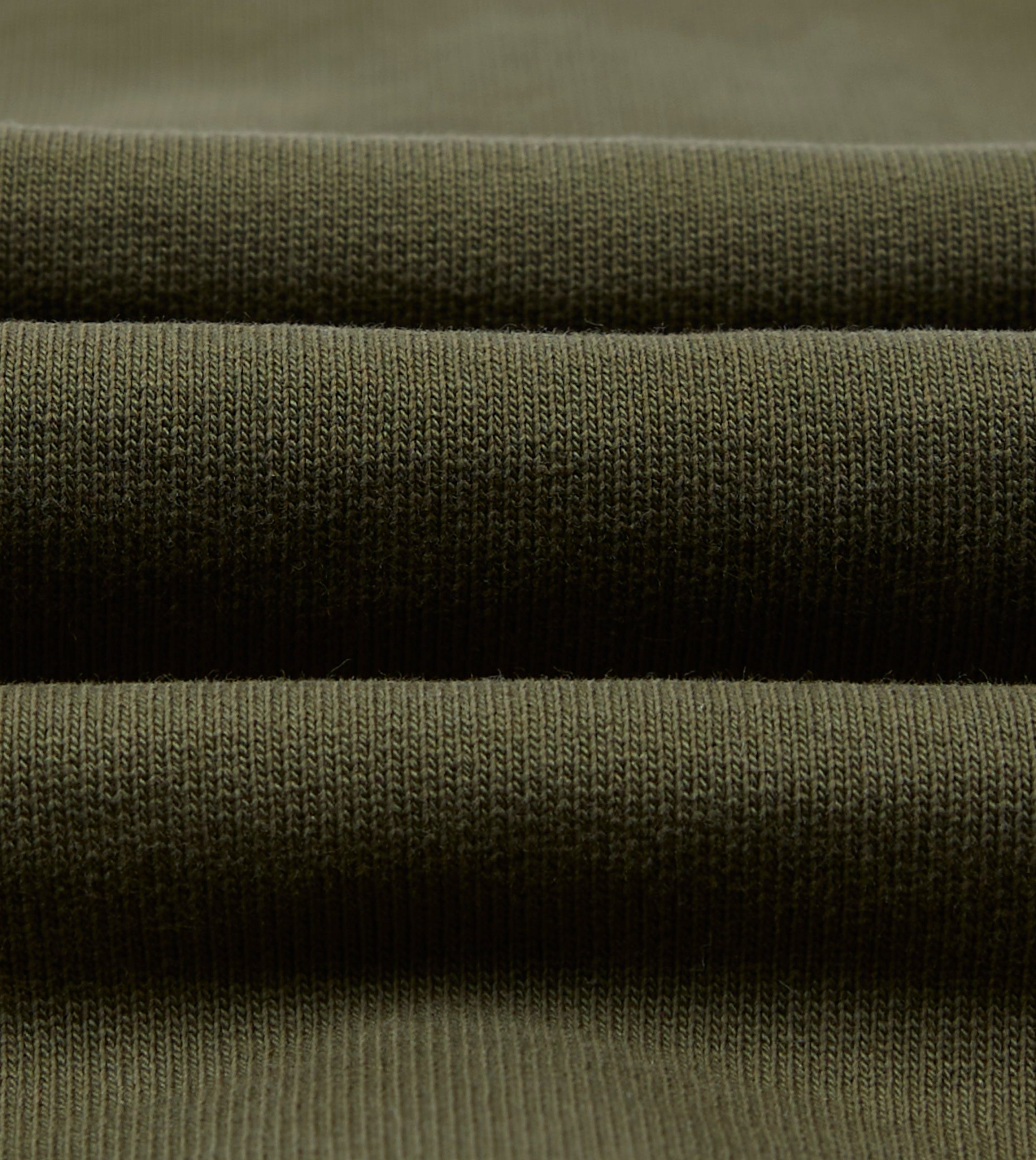 Khaki Green Cotton Quarter Zip Sweatshirt - Image 2