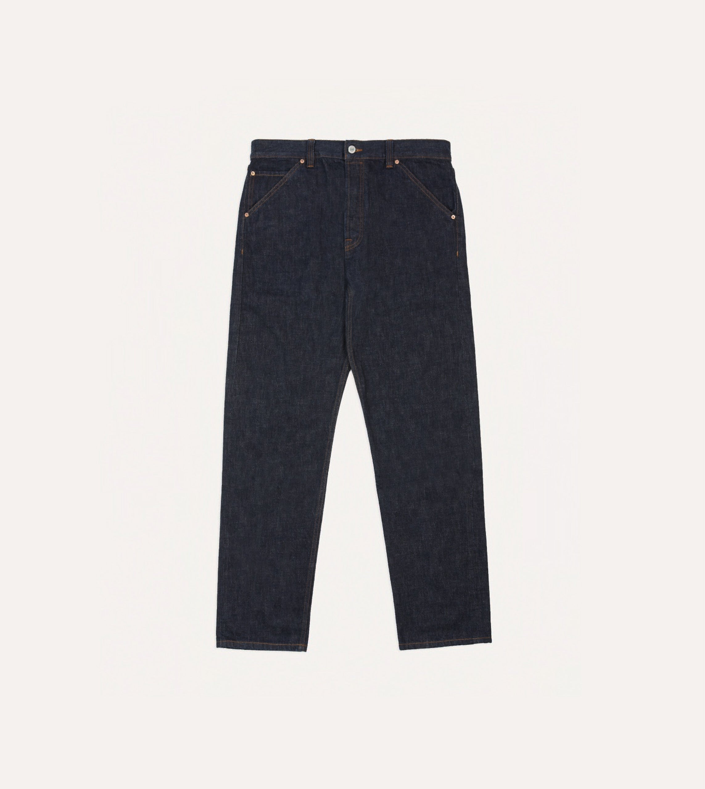Indigo Rinse 14.2oz Japanese Selvedge Denim Five-Pocket Jeans - Image 3