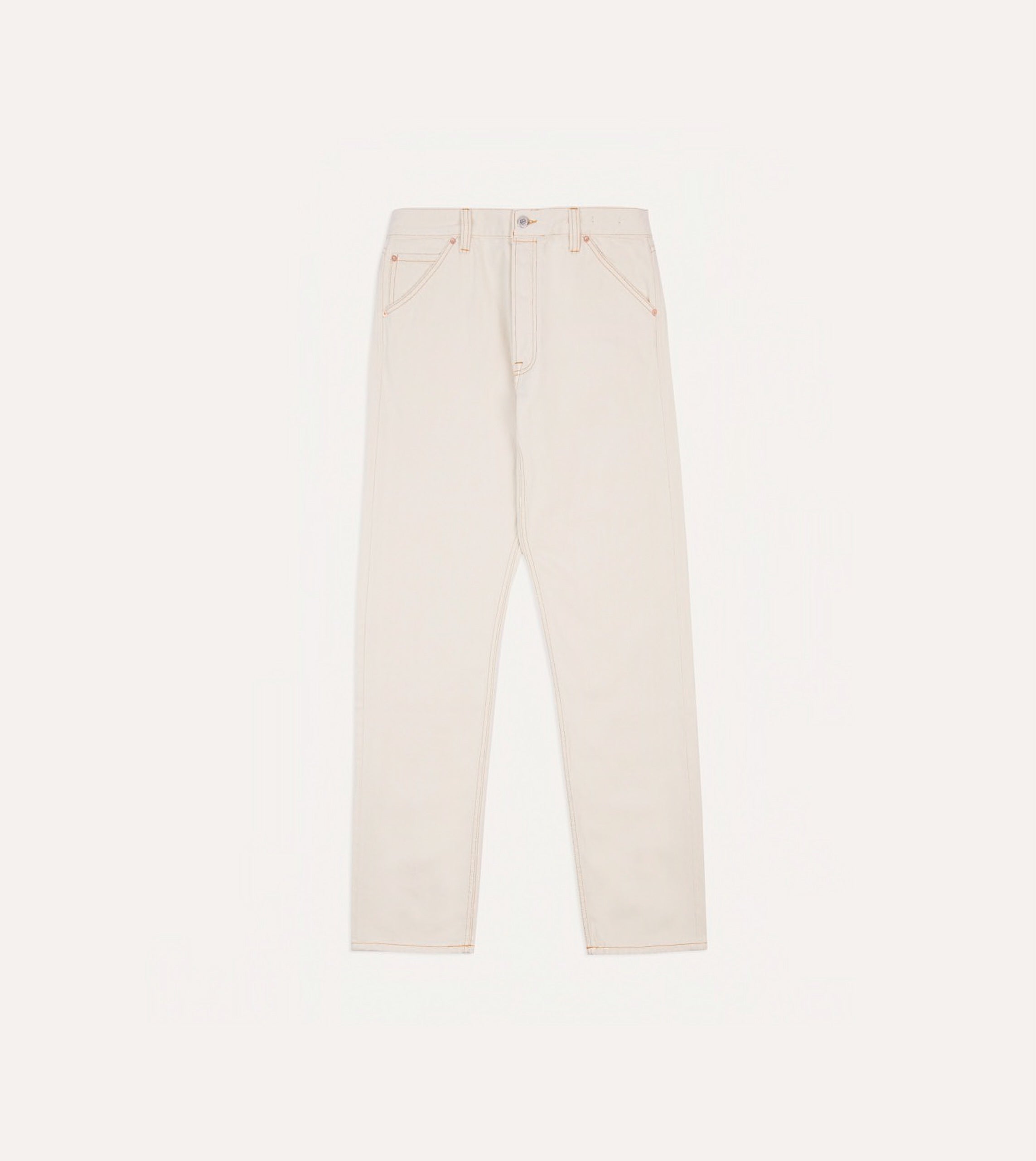 Ecru 13.2oz Denim Five-Pocket Jeans - Image 3
