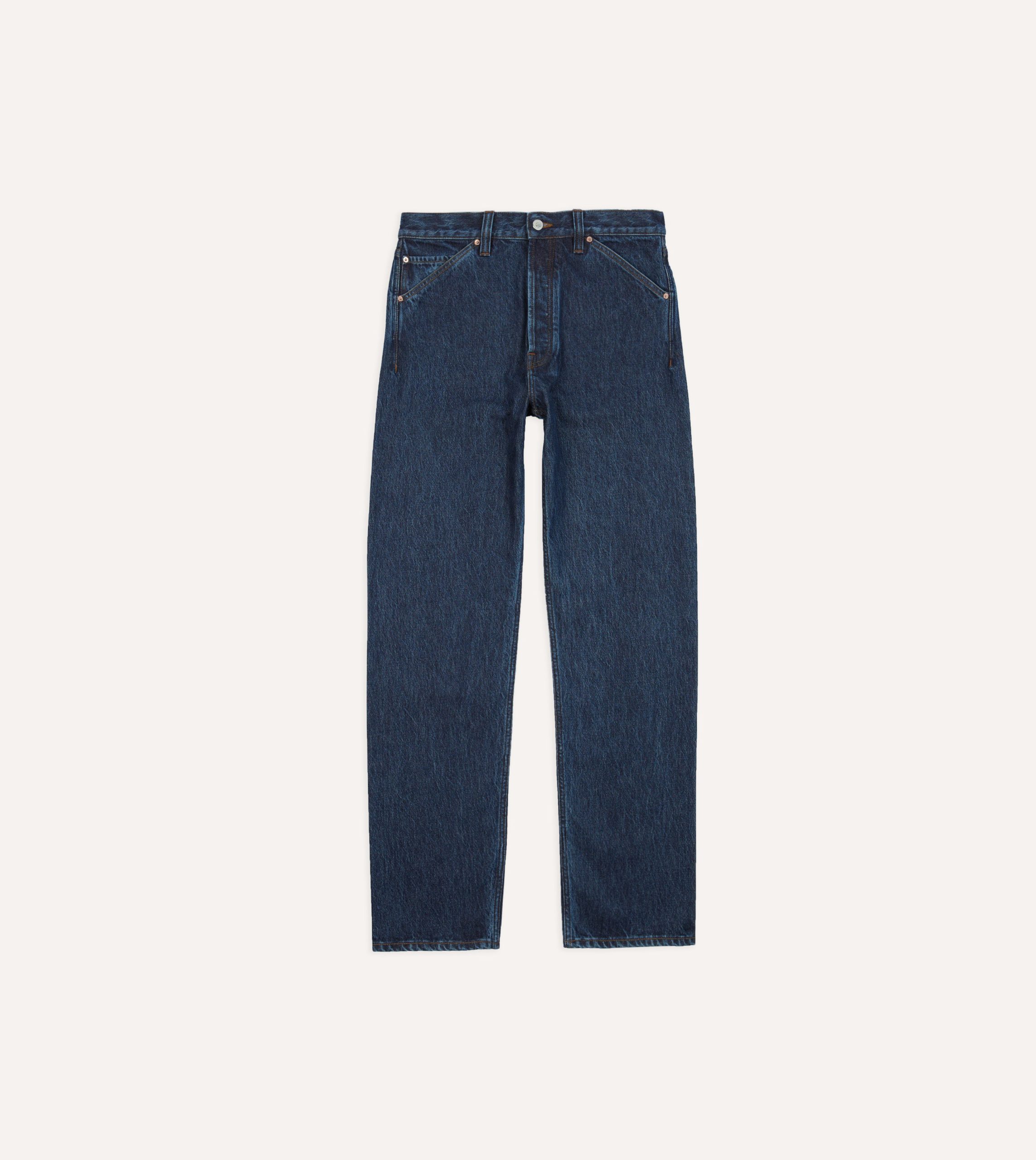 Stone Wash 13.2oz Seamless Denim Five-Pocket Jeans - Image 3