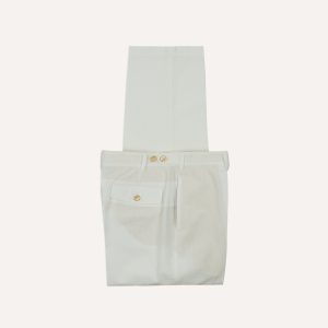 Michael McGregor for Drake's White Seersucker Games Trousers