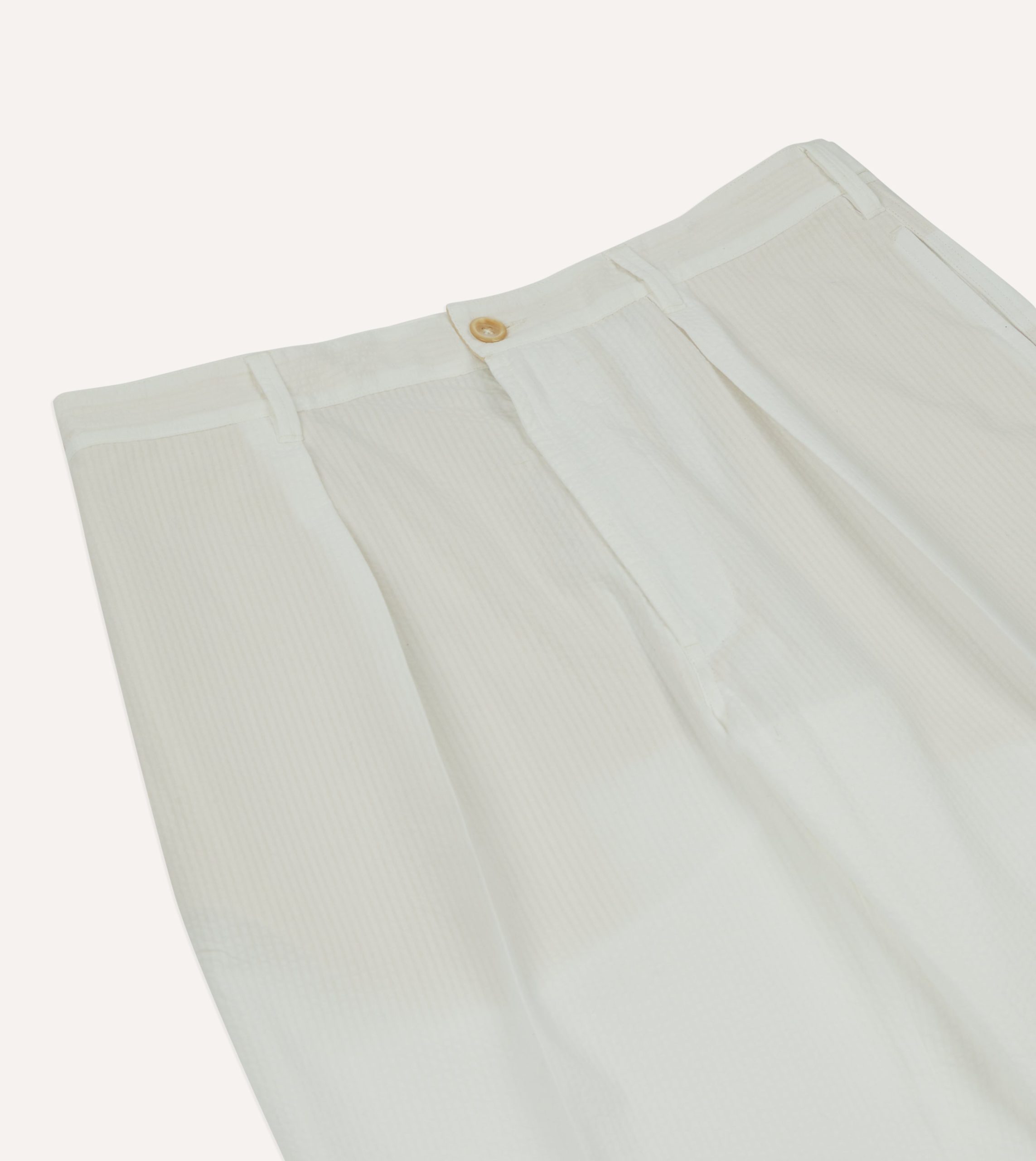 Michael McGregor for Drake's White Seersucker Games Trousers - Image 4