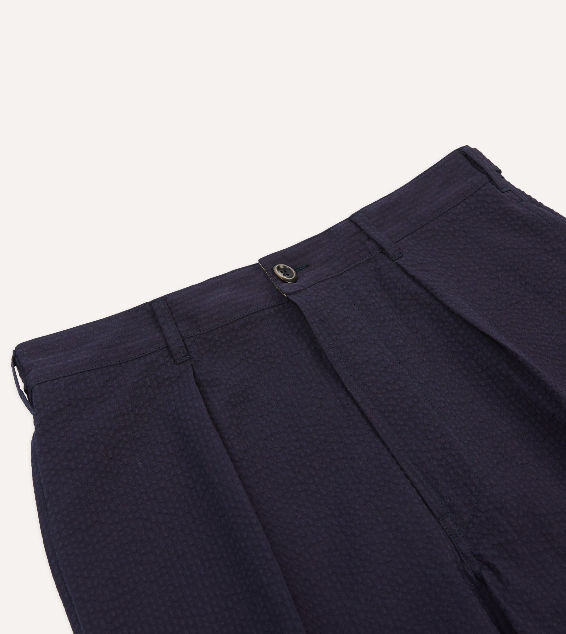 Navy Seersucker Games Trousers - Image 3