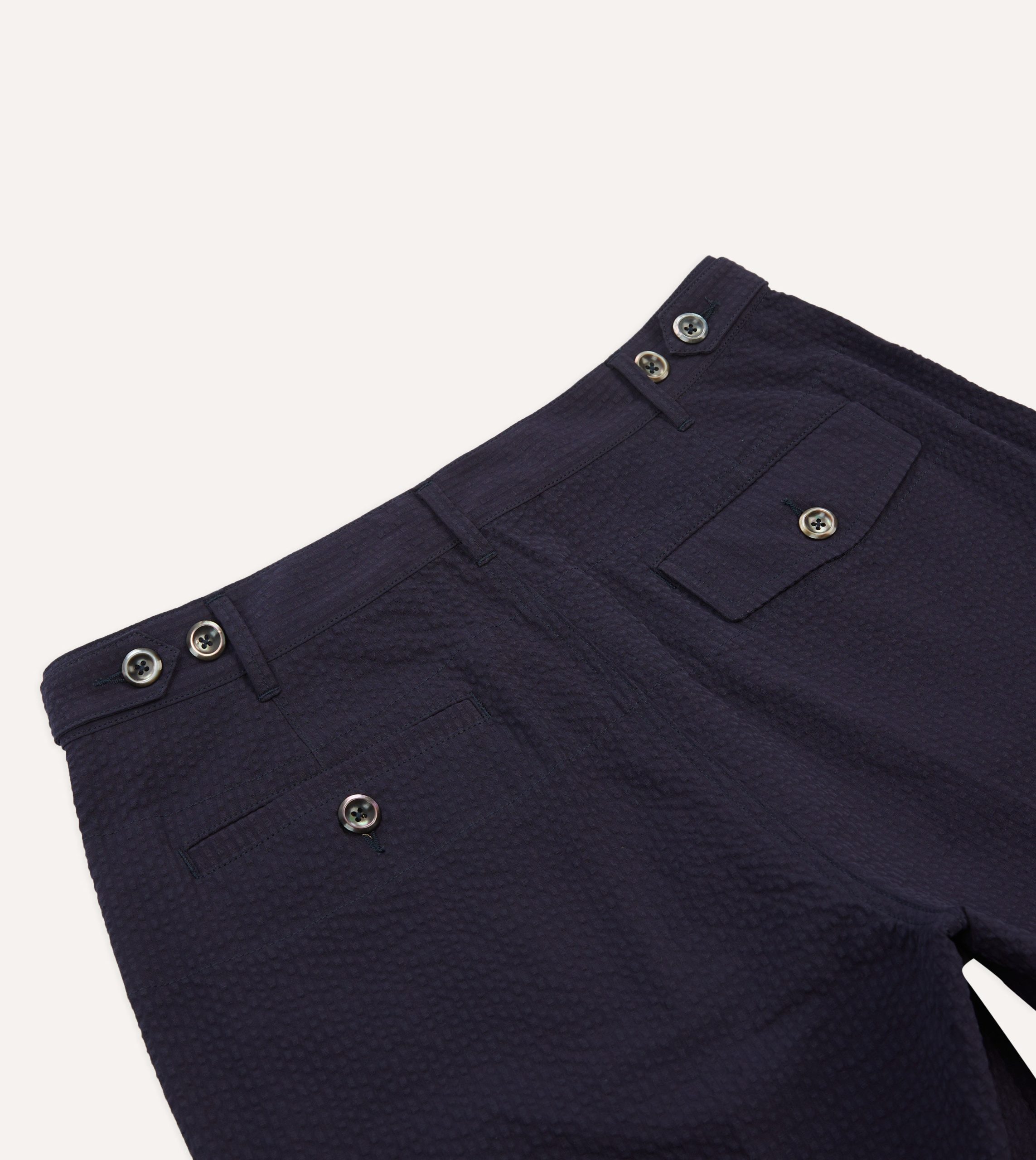 Navy Seersucker Games Trousers - Image 4
