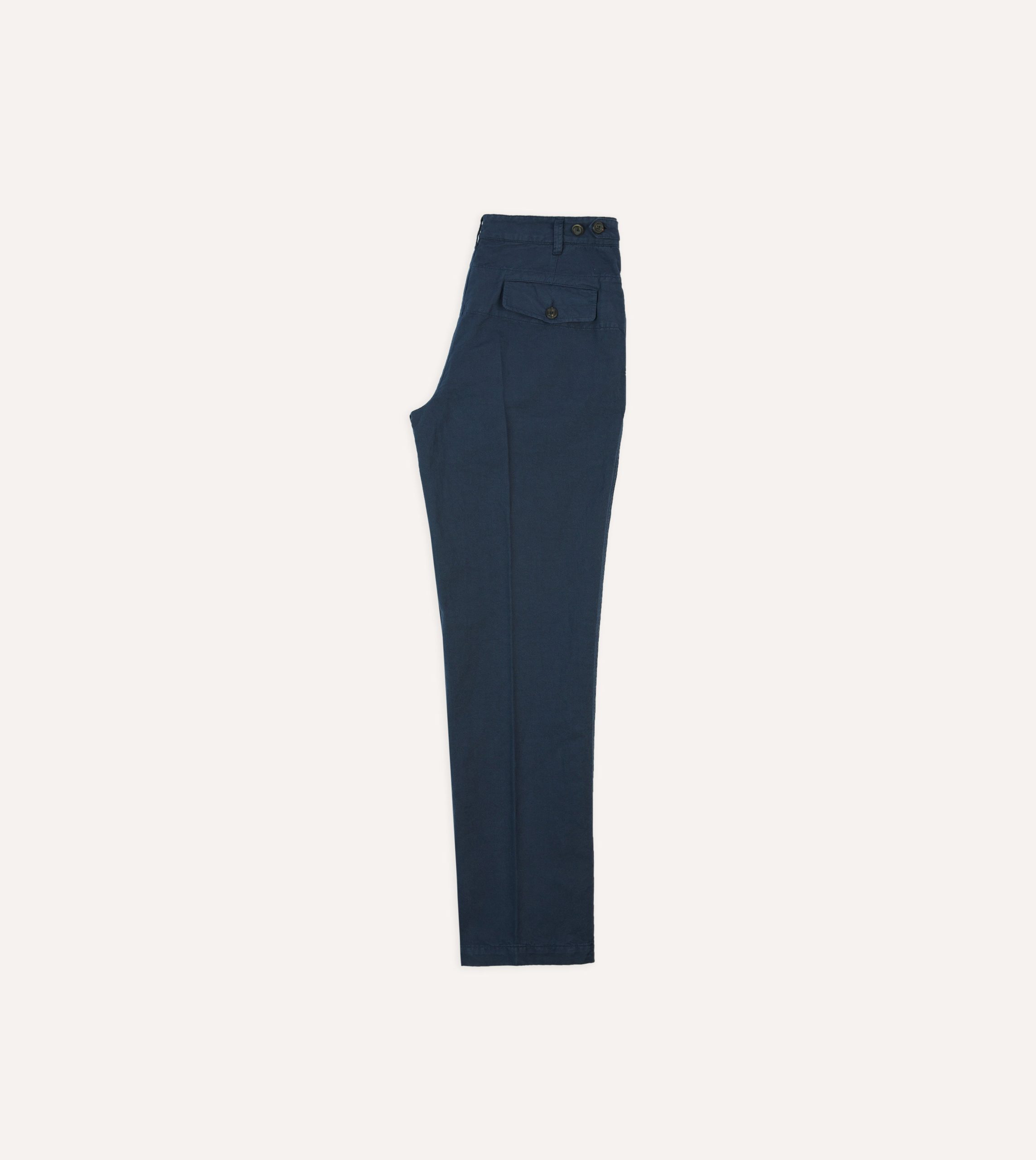 Navy Cotton Linen Games Trousers - Image 6