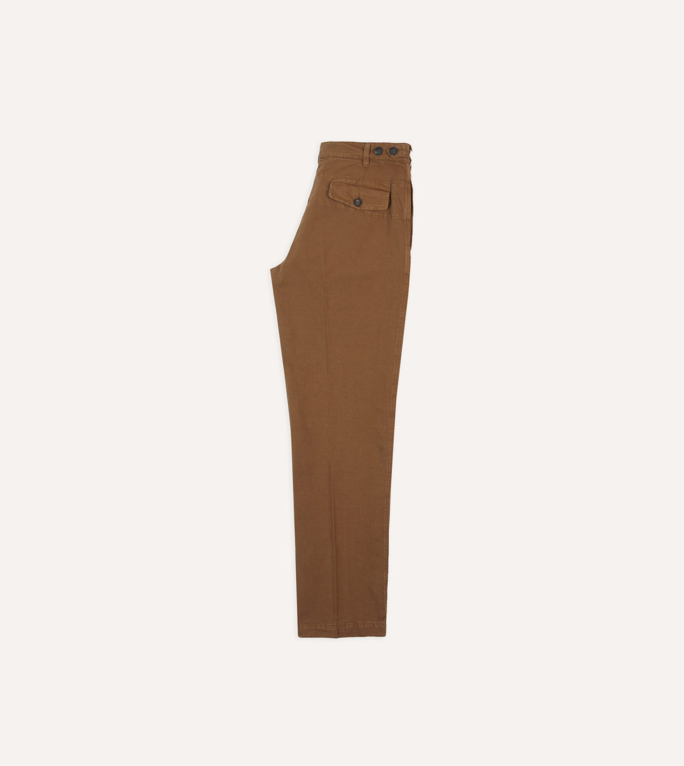 Tobacco Cotton Linen Games Trousers - Image 6