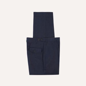 Navy Antique Linen Games Trousers