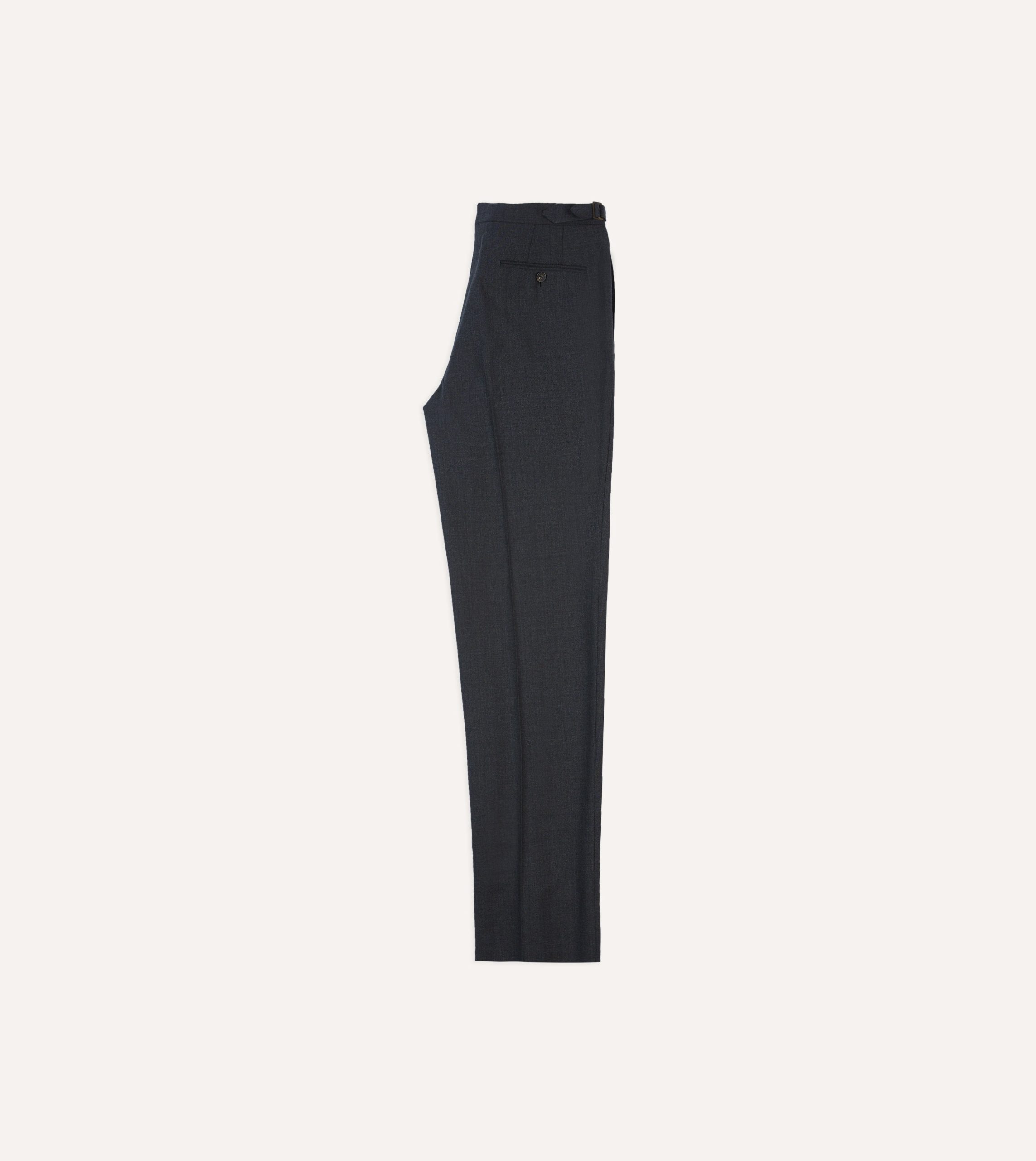 Charcoal Tropical Wool Single Pleat Trouser - Image 6
