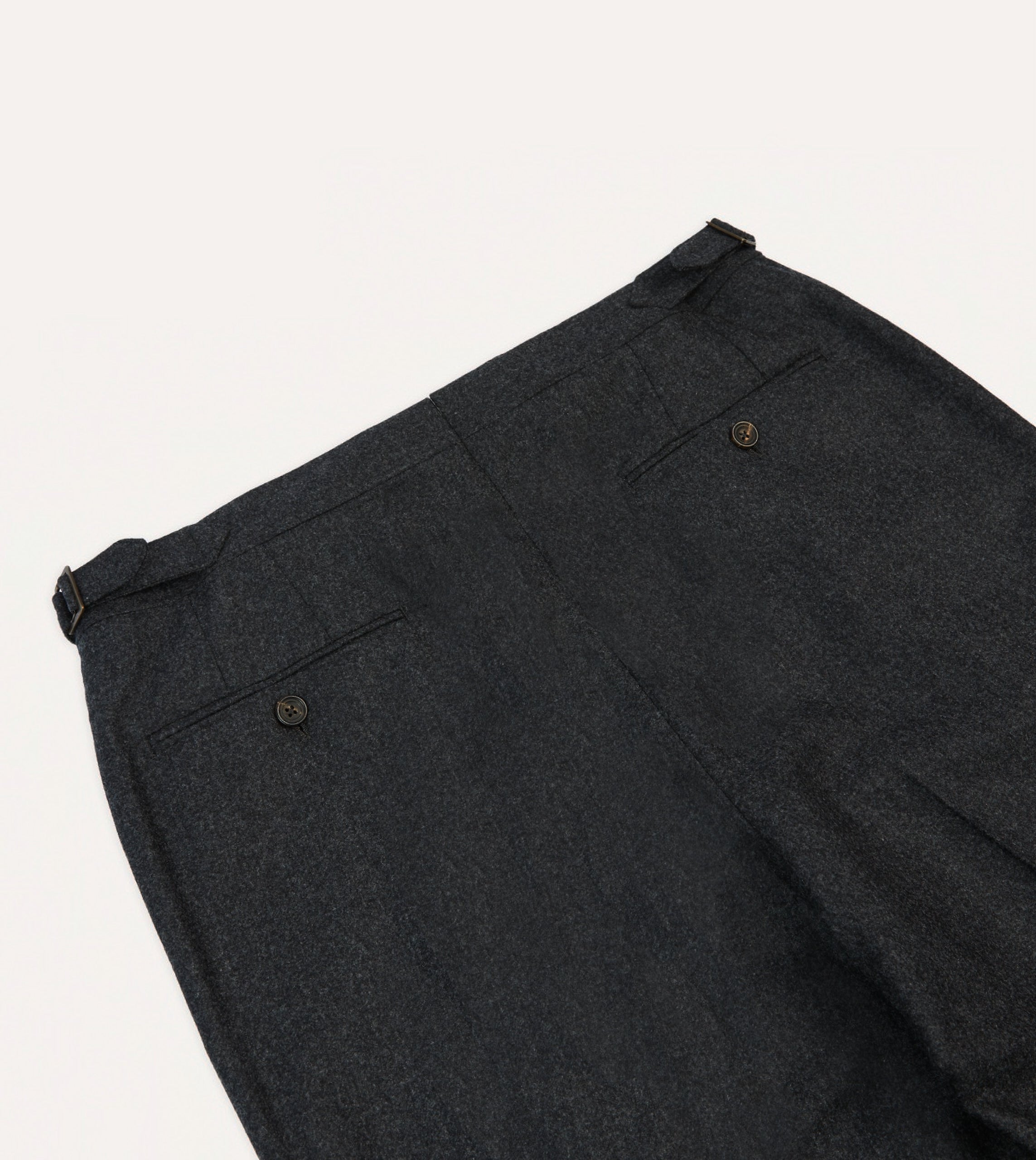 Grey Wool Flannel Single Pleat Trouser - Image 5