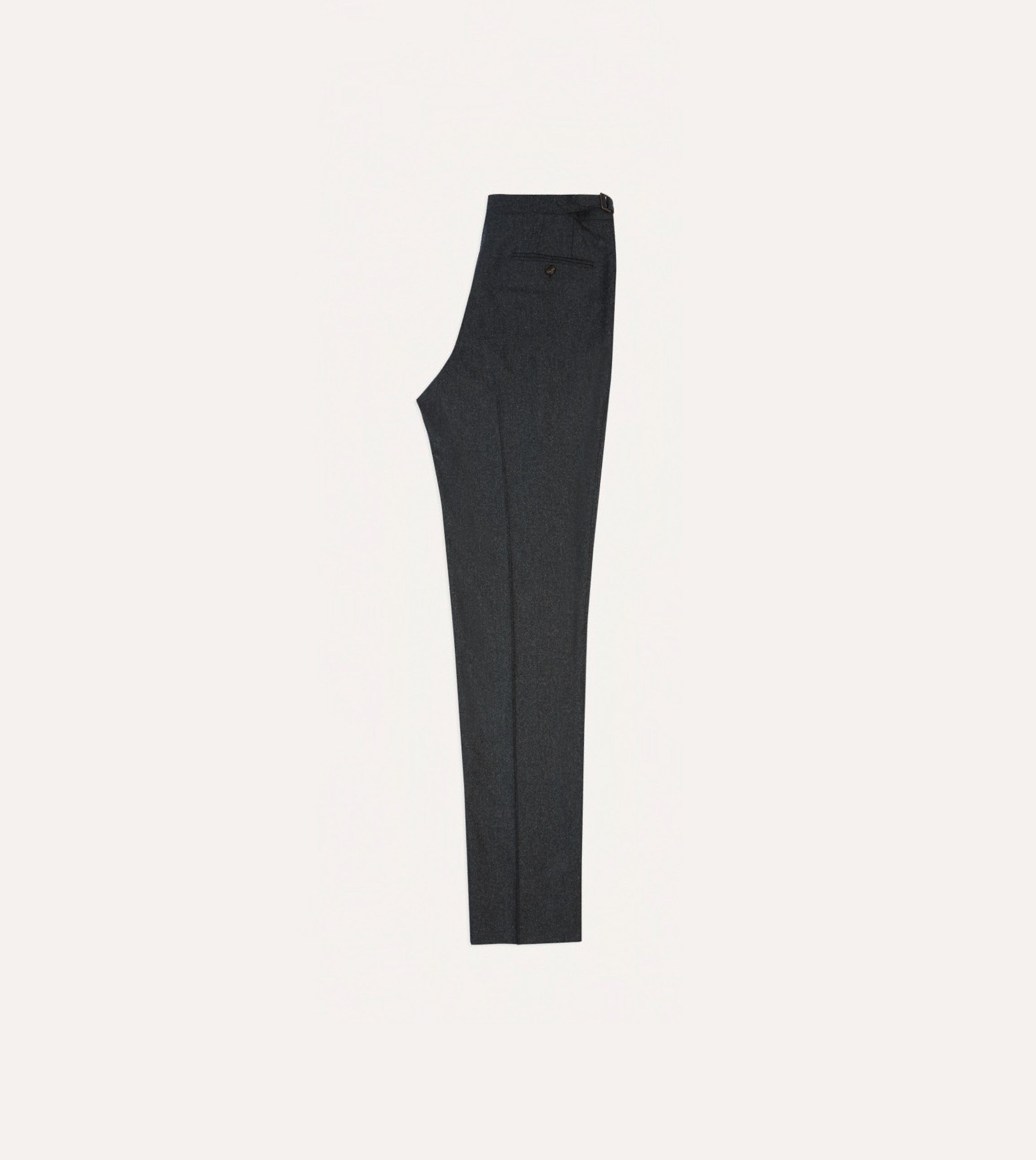 Grey Wool Flannel Single Pleat Trouser - Image 6