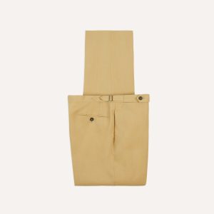 Sand Irish Linen Single Pleat Trouser