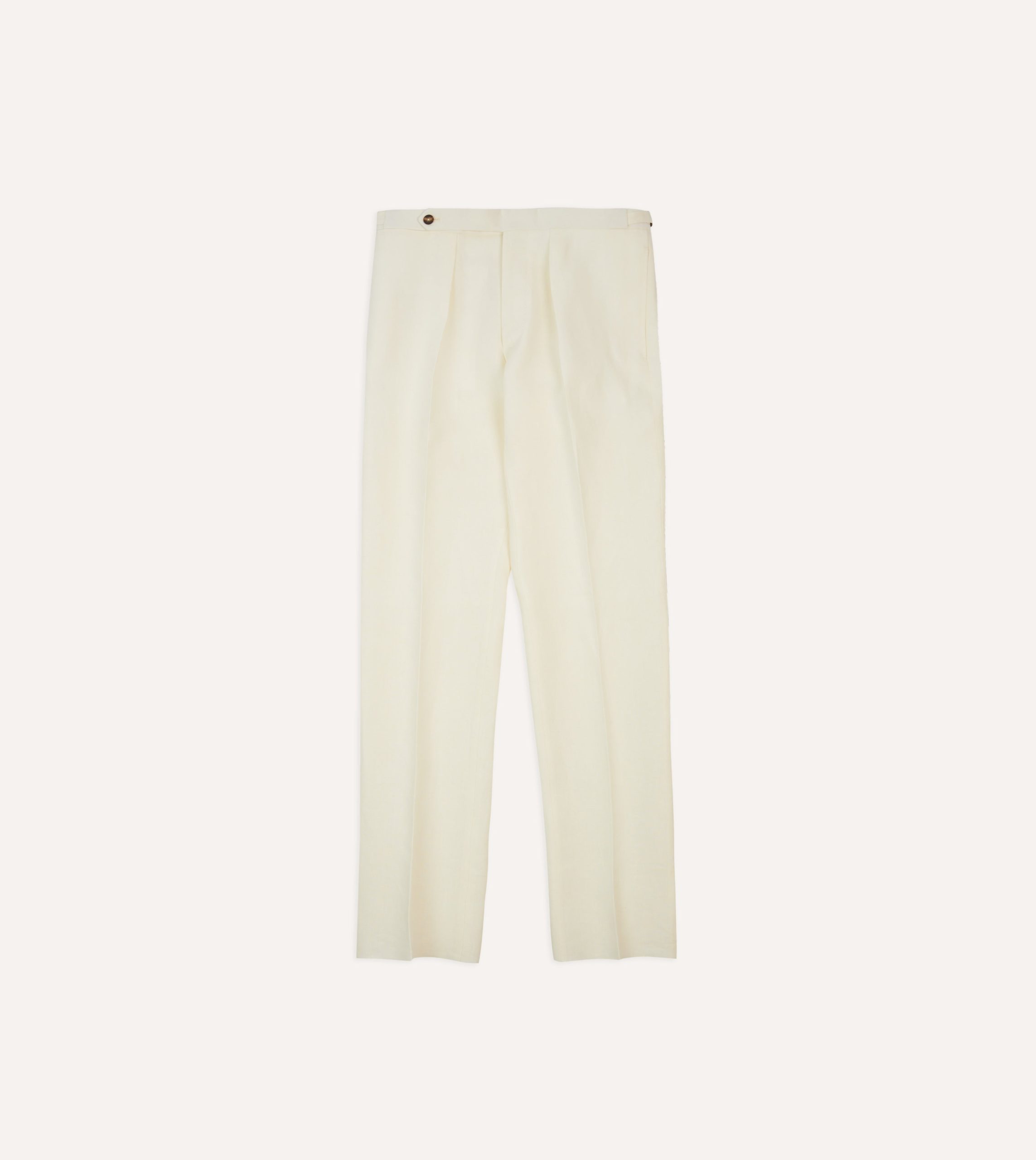 Ecru Irish Linen Single Pleat Trouser - Image 3