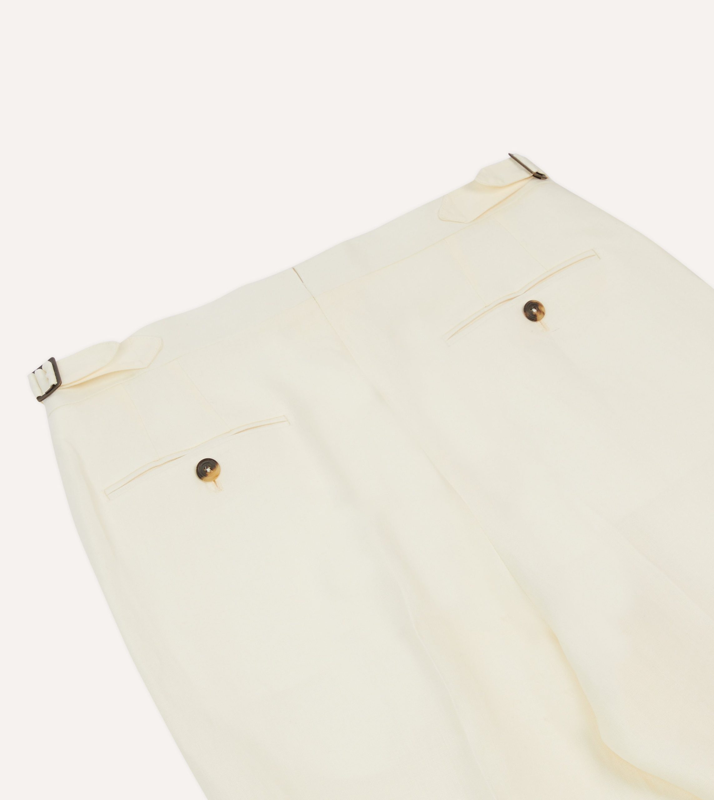 Ecru Irish Linen Single Pleat Trouser - Image 5