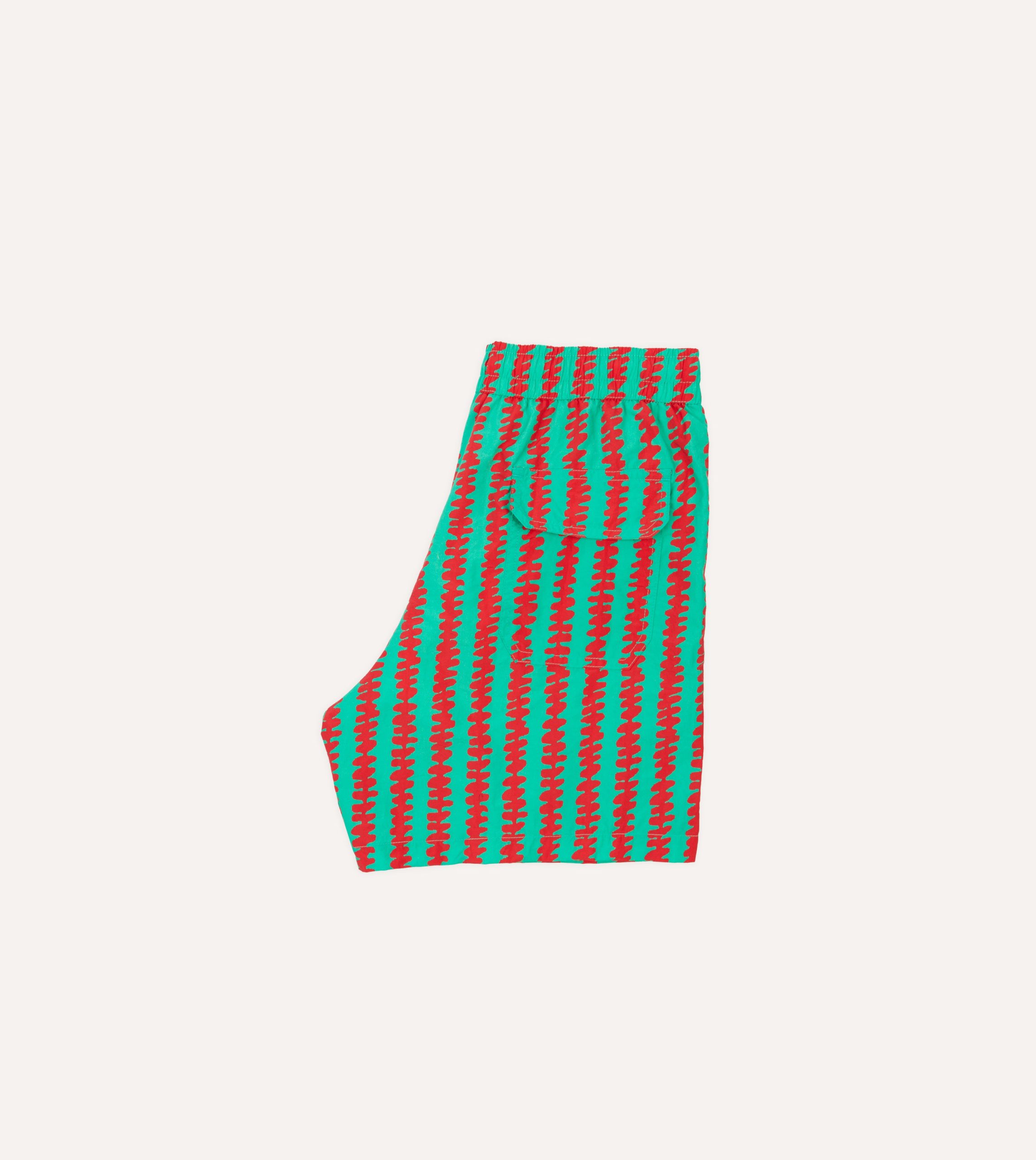Kelim Stripe Print Nylon Drawstring Swim Shorts - Image 6
