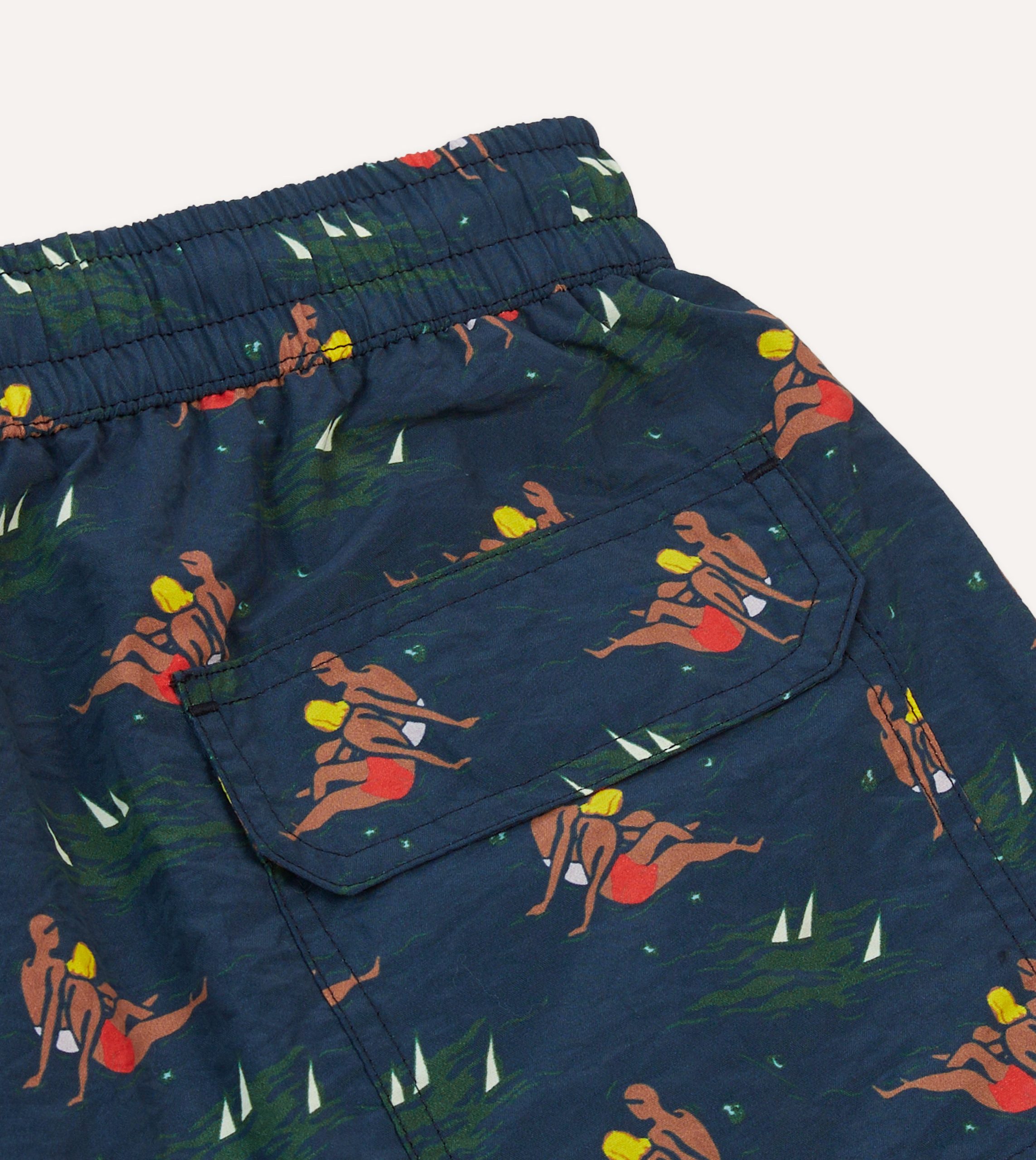Bathers Print Nylon Drawstring Swim Shorts - Image 4