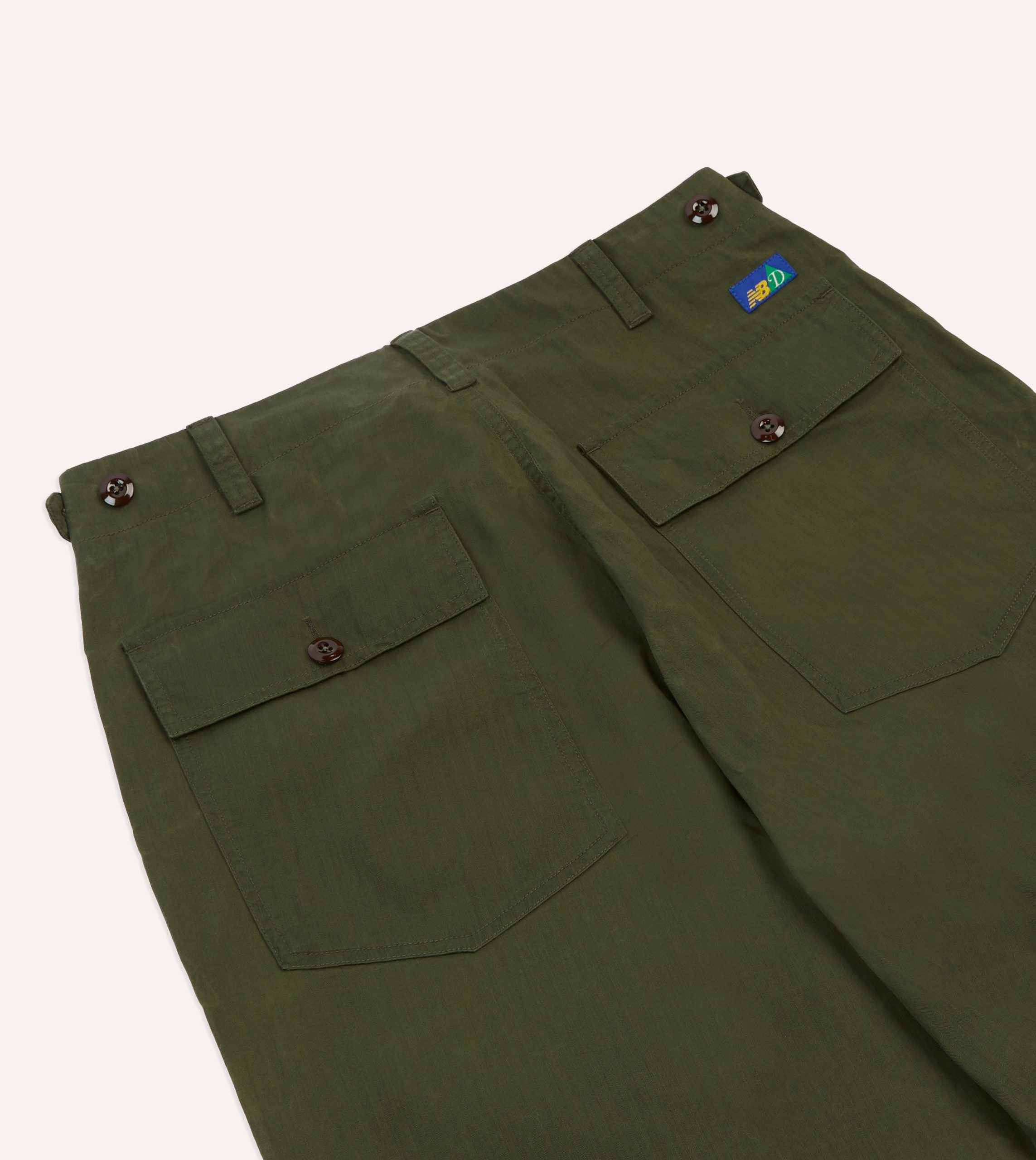 Drake's and New Balance Waxed Herringbone Cotton Games Trousers - Image 5