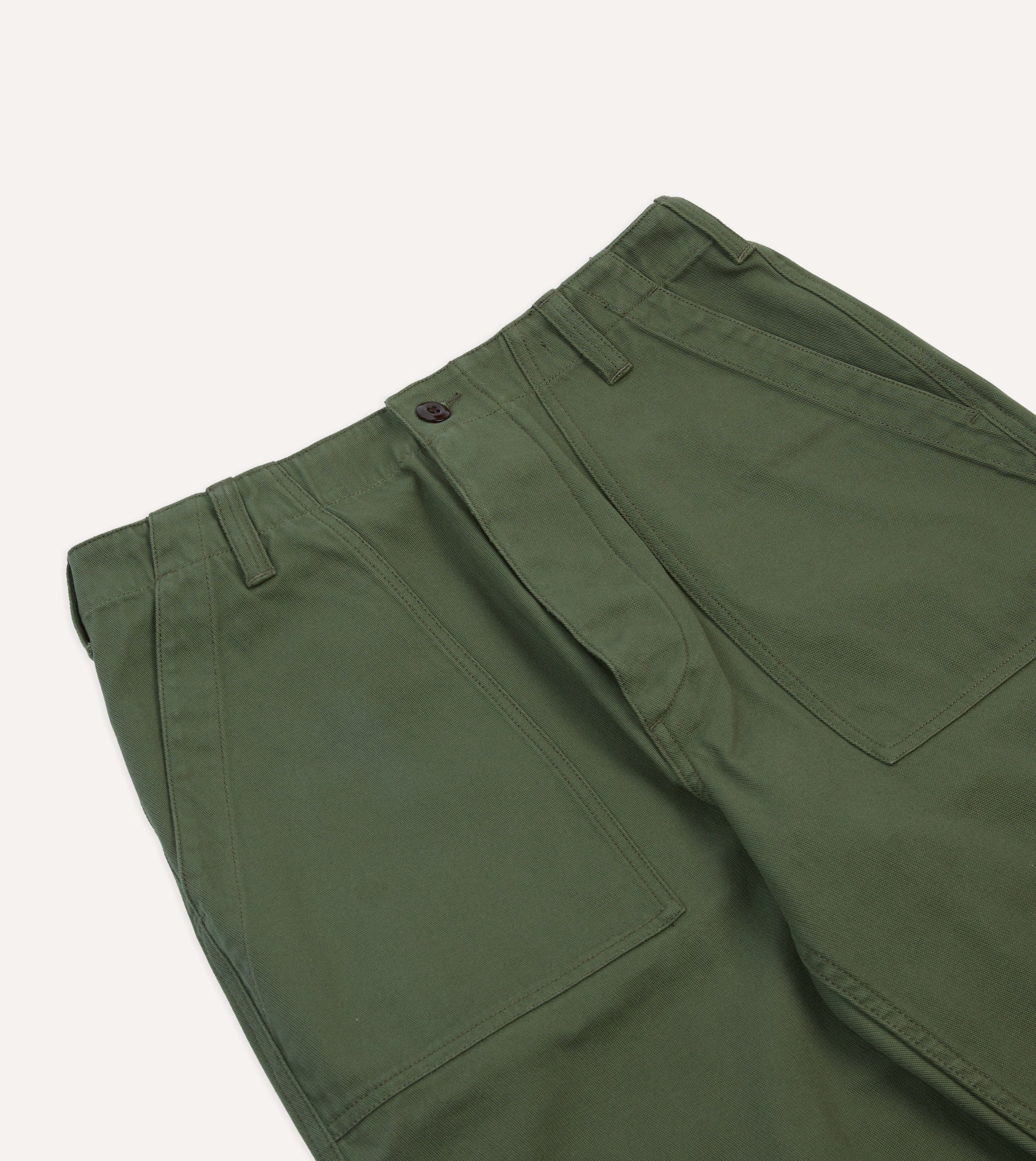 Olive Cotton Fatigue Trouser - Image 4