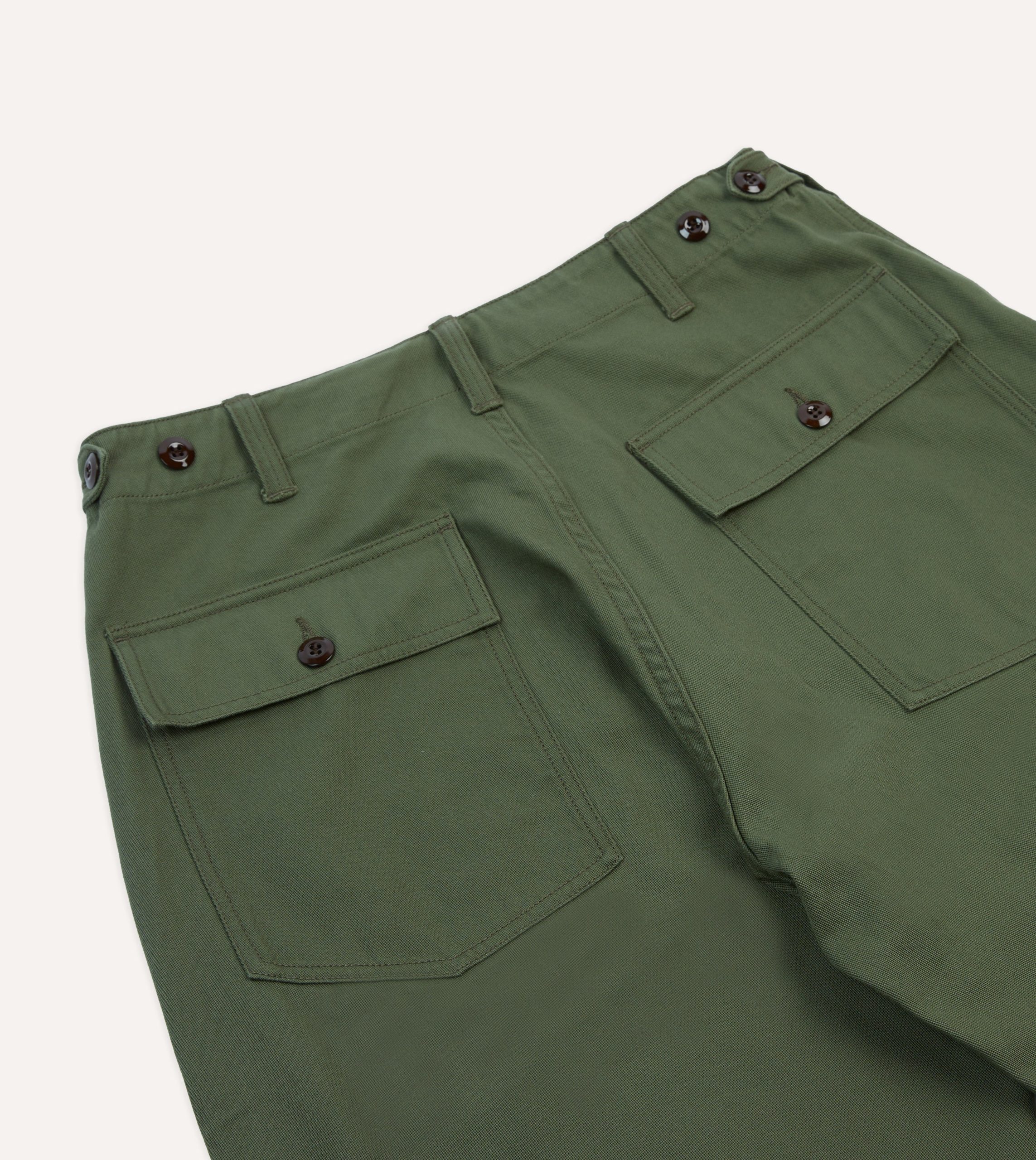 Olive Cotton Fatigue Trouser - Image 5