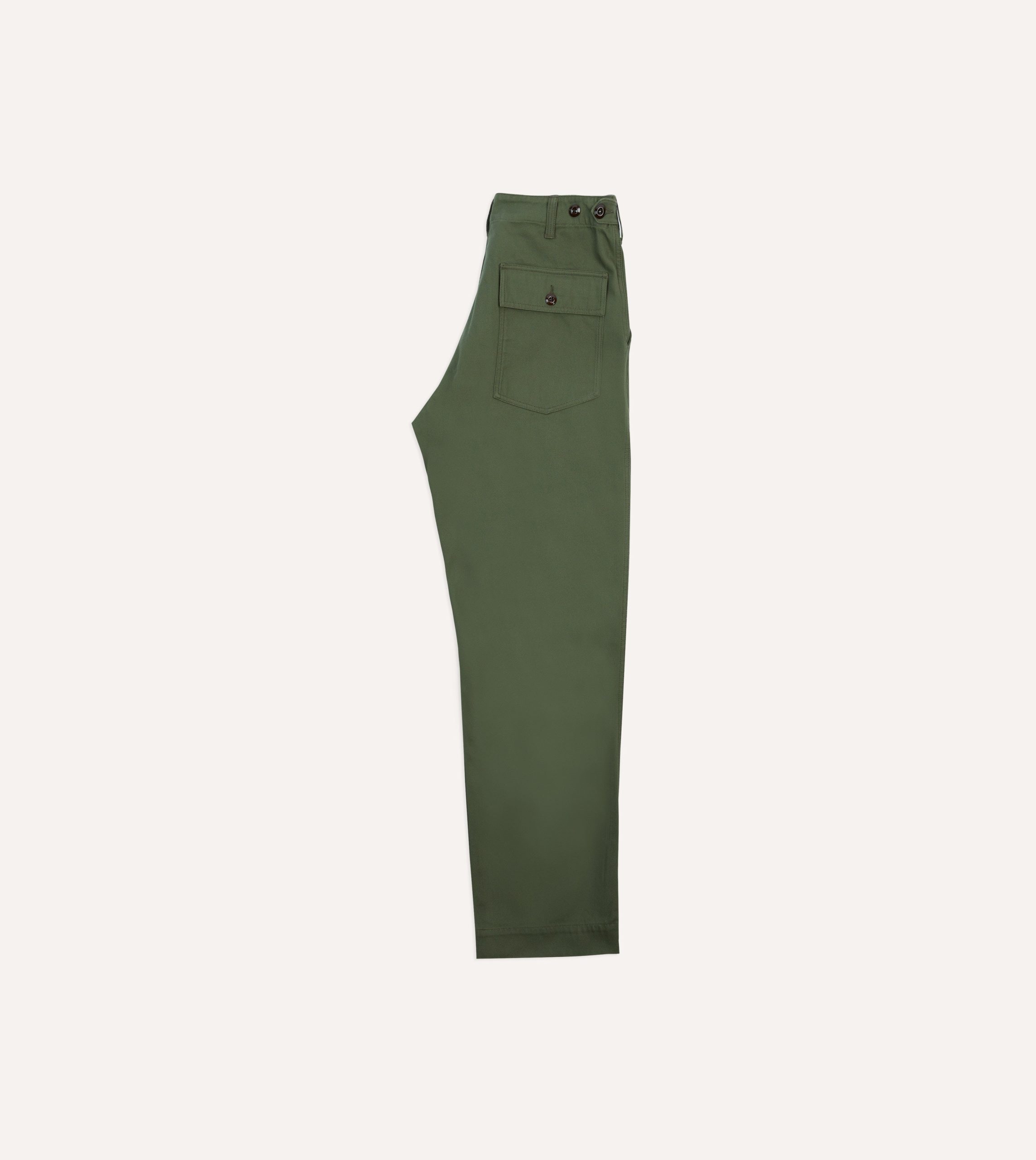 Olive Cotton Fatigue Trouser - Image 6