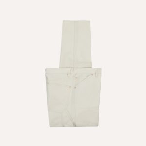 Ecru Cotton Canvas Carpenter Pant