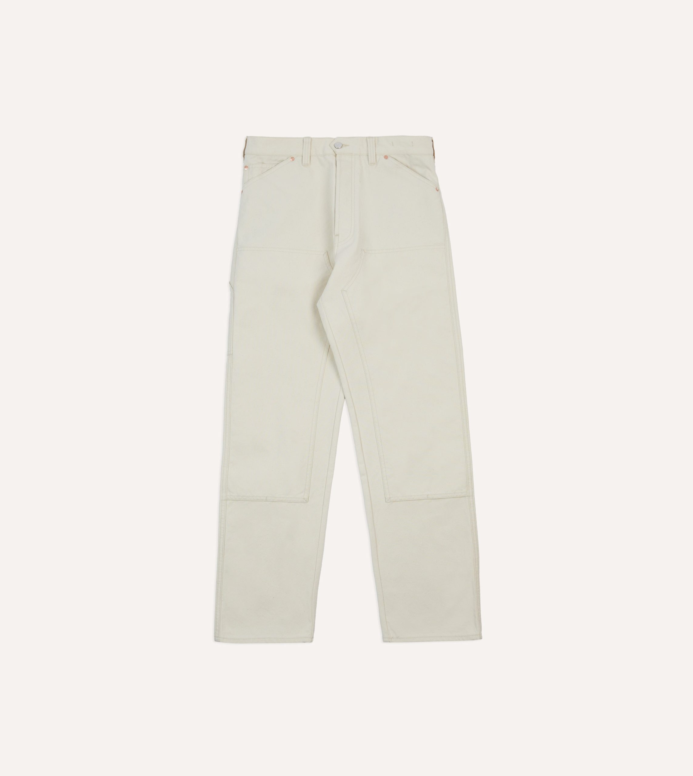 Ecru Cotton Canvas Carpenter Pant - Image 3